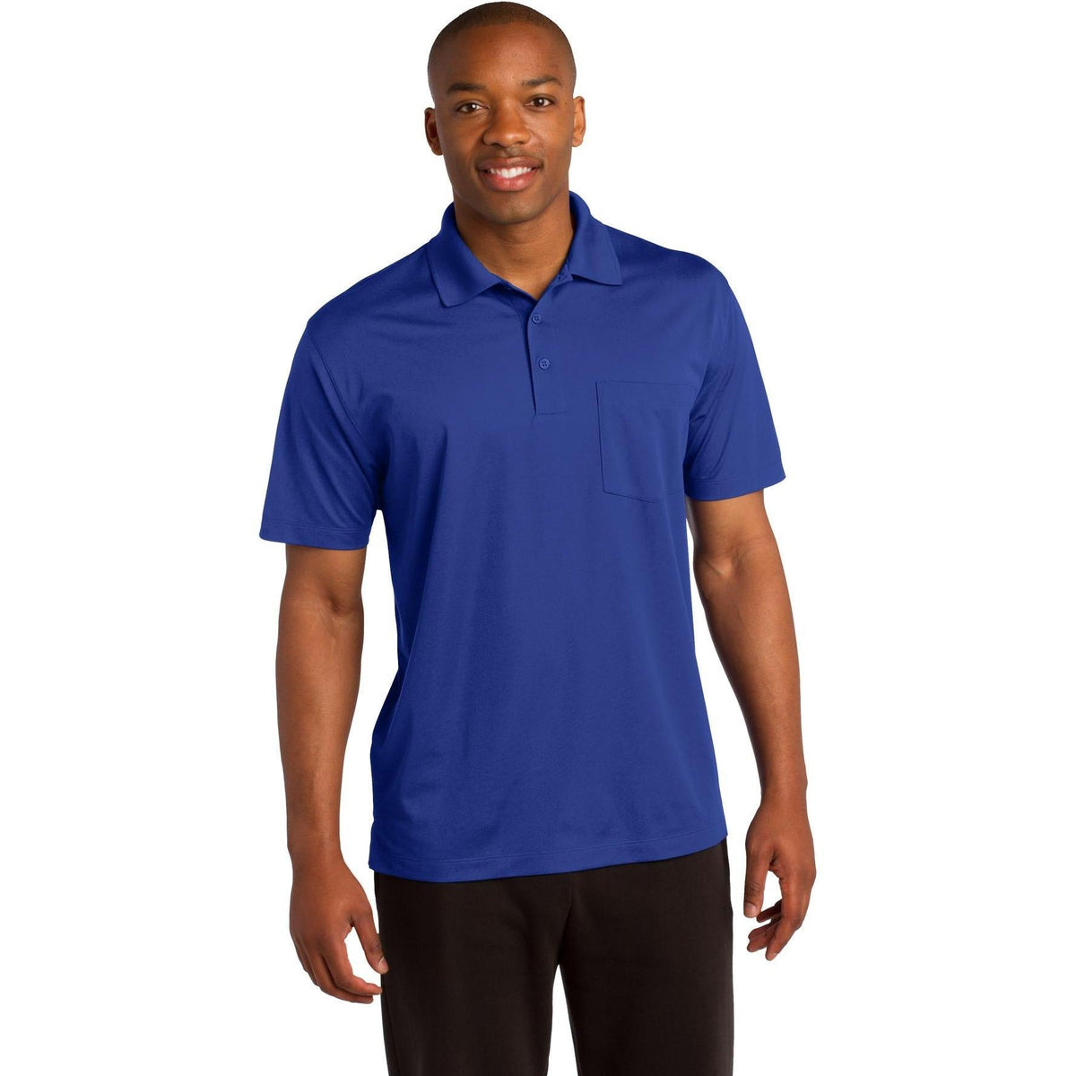 logo-left Sport-Tek Micropique Sport-Wick Pocket Polo-Regular-Sport-Tek-True Royal-S-Thread Logic