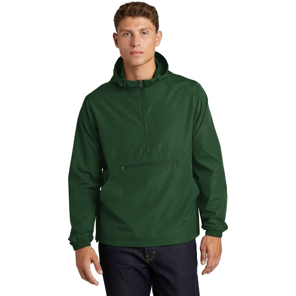 no-logo Sport-Tek Packable Anorak-Regular-Sport-Tek-Forest Green-S-Thread Logic