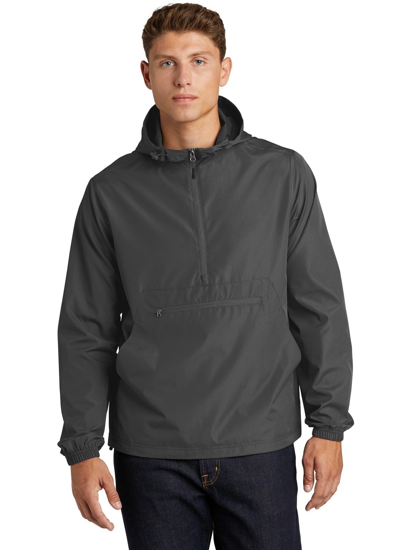 Sport-Tek Packable Anorak-Regular-Sport-Tek-Graphite-S-Thread Logic