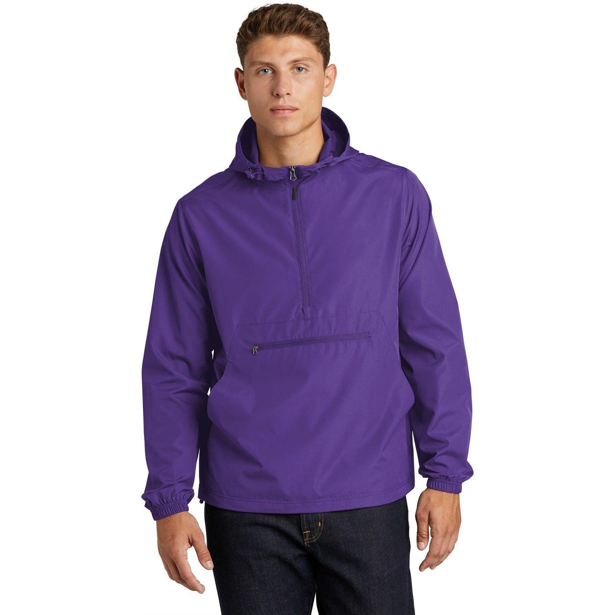 no-logo Sport-Tek Packable Anorak-Regular-Sport-Tek-Purple-S-Thread Logic