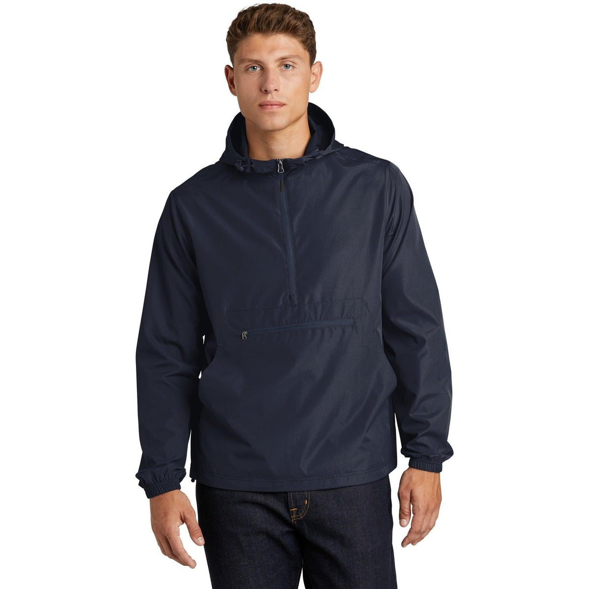 no-logo Sport-Tek Packable Anorak-Regular-Sport-Tek-True Navy-S-Thread Logic