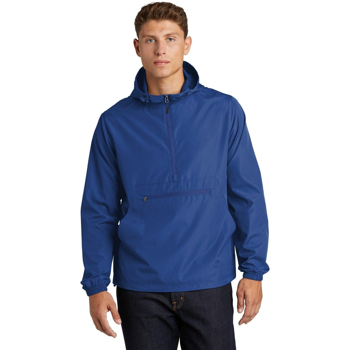 no-logo Sport-Tek Packable Anorak-Regular-Sport-Tek-True Royal-S-Thread Logic