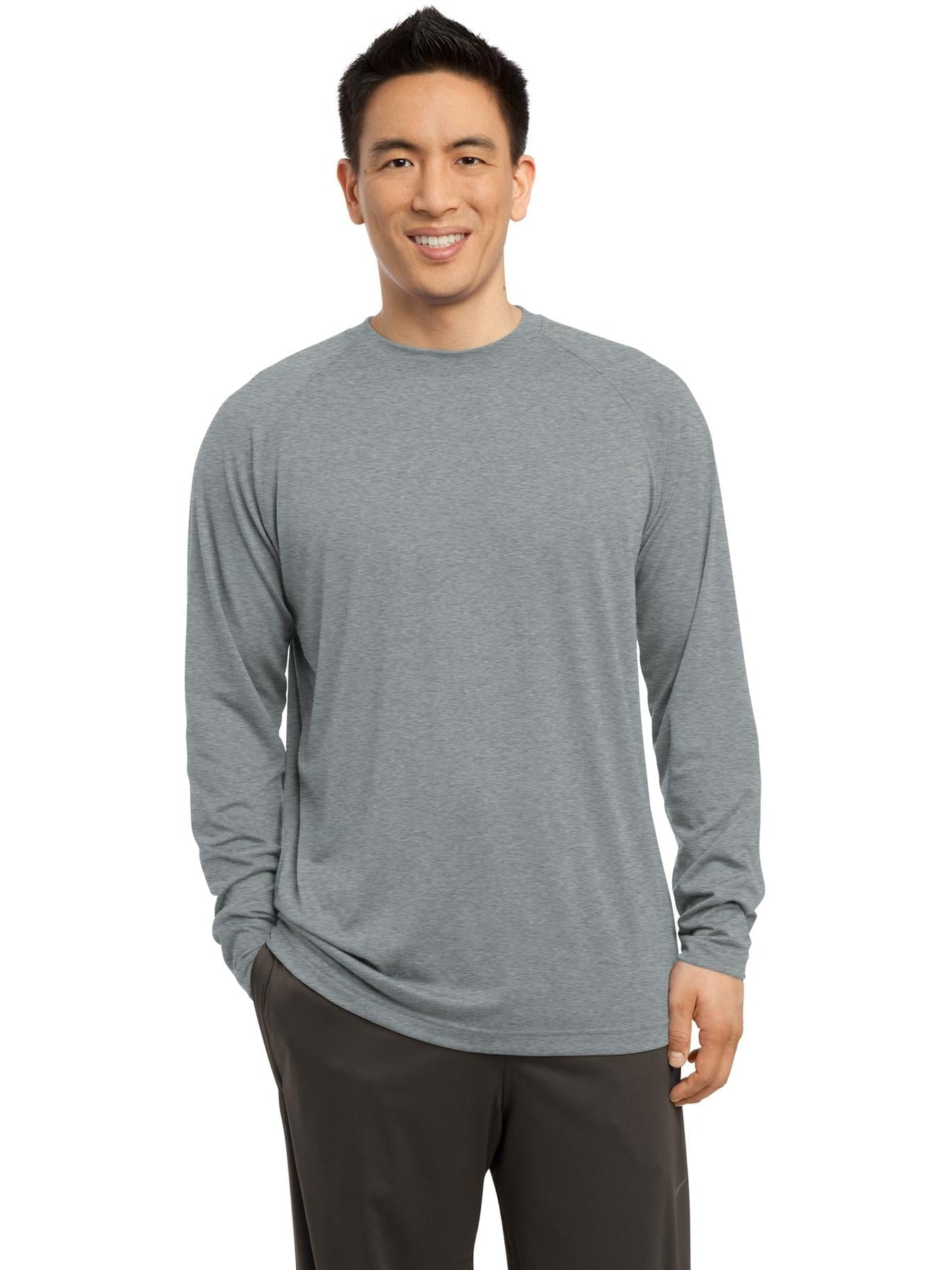 Sport-Tek Performance Crew-Regular-Sport-Tek-Heather Grey-S-Thread Logic