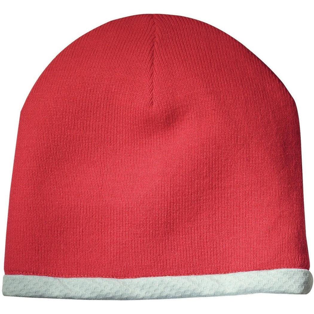 no-logo Sport-Tek Performance Knit Hat-Headwear-Sport-Tek-True Red-OSFA-Thread Logic