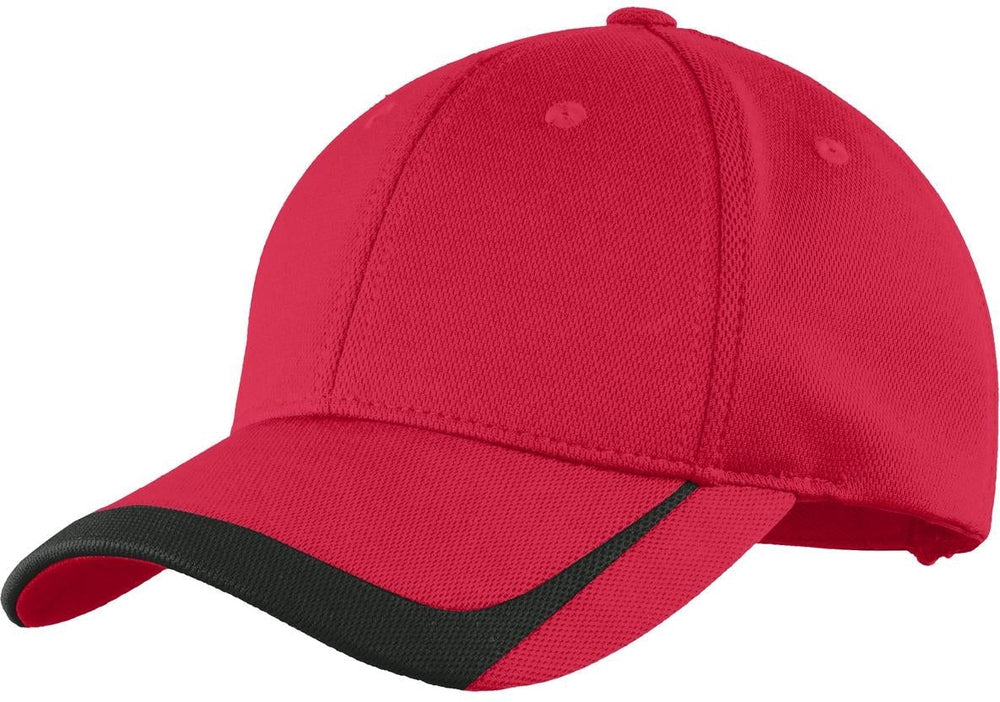 Sport-Tek Pique Colorblock Cap-Regular-Sport-Tek-True Red/Black-OSFA-Thread Logic no-logo