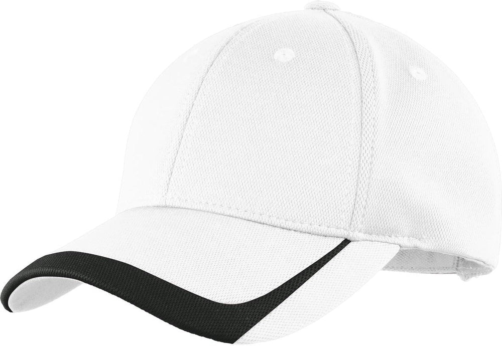 Sport-Tek Pique Colorblock Cap-Regular-Sport-Tek-White/Black-OSFA-Thread Logic no-logo