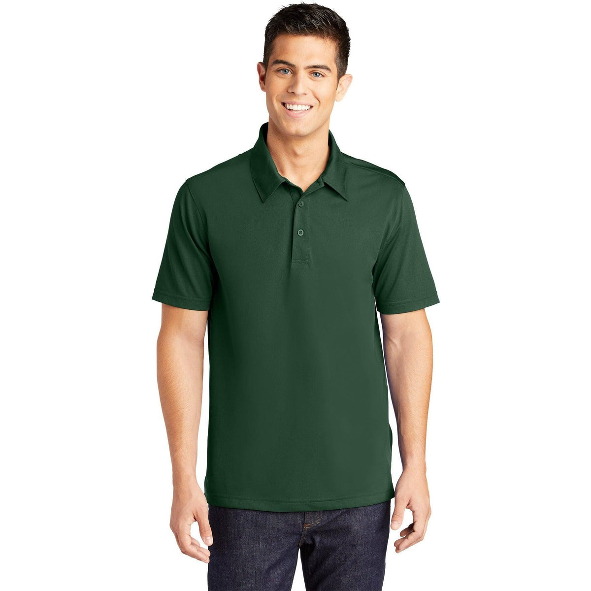 no-logo Sport-Tek PosiCharge Active Textured Polo-Active-Sport-Tek-Forest Green-S-Thread Logic