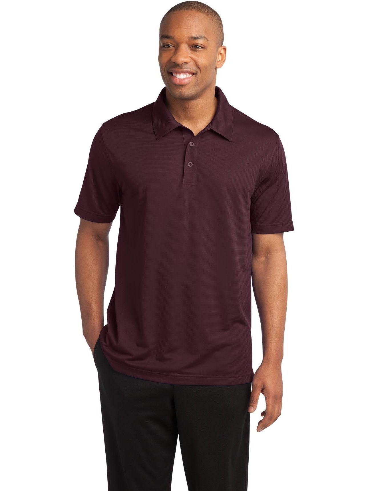 Sport-Tek PosiCharge Active Textured Polo-Active-Sport-Tek-Maroon-S-Thread Logic