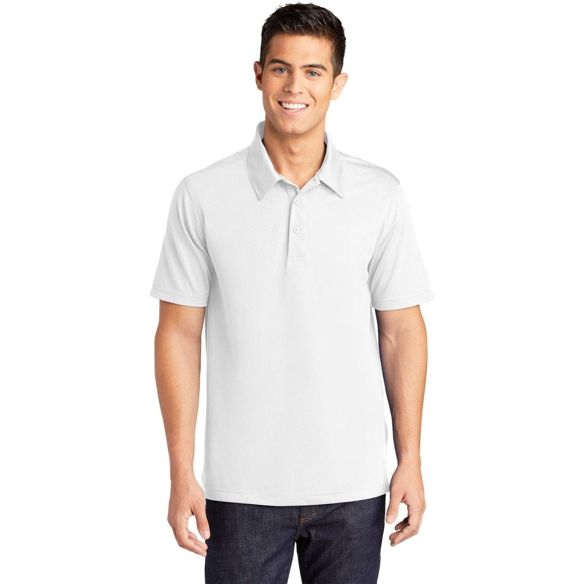 no-logo Sport-Tek PosiCharge Active Textured Polo-Active-Sport-Tek-White-S-Thread Logic