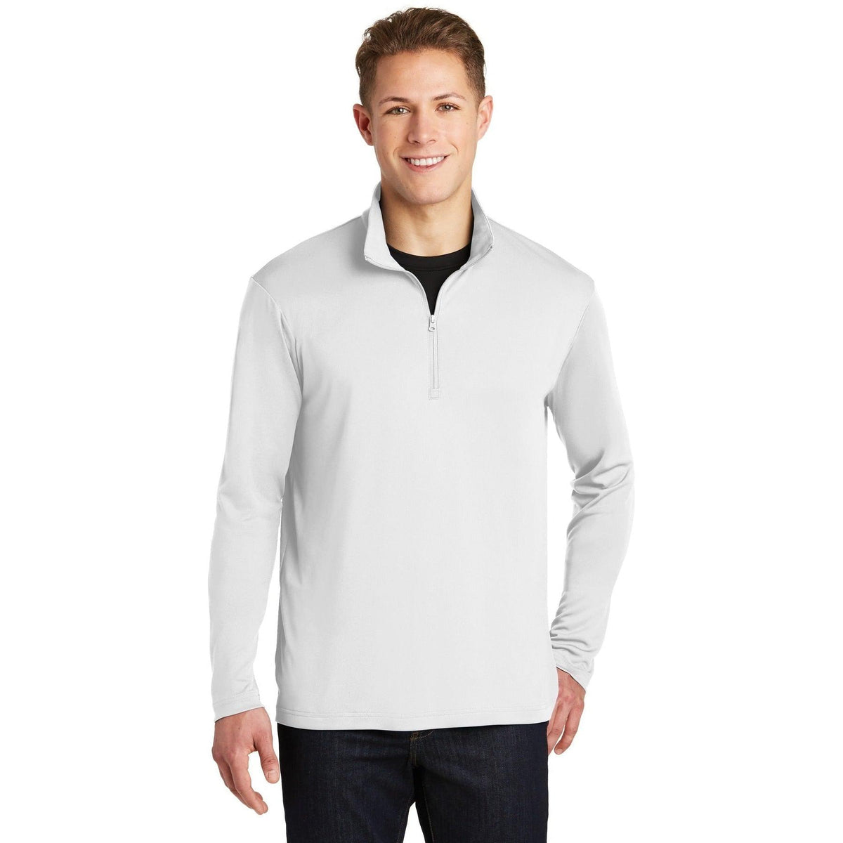 no-logo Sport-Tek PosiCharge Competitor 1/4-Zip Pullover-Quarter Zips-Sport-Tek-White-XS-Thread Logic