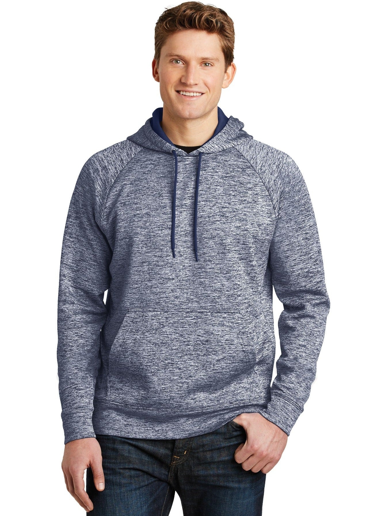 Sport-Tek PosiCharge Electric Heather Fleece Hooded Pullover-Regular-Sport-Tek-True Navy Electric-S-Thread Logic