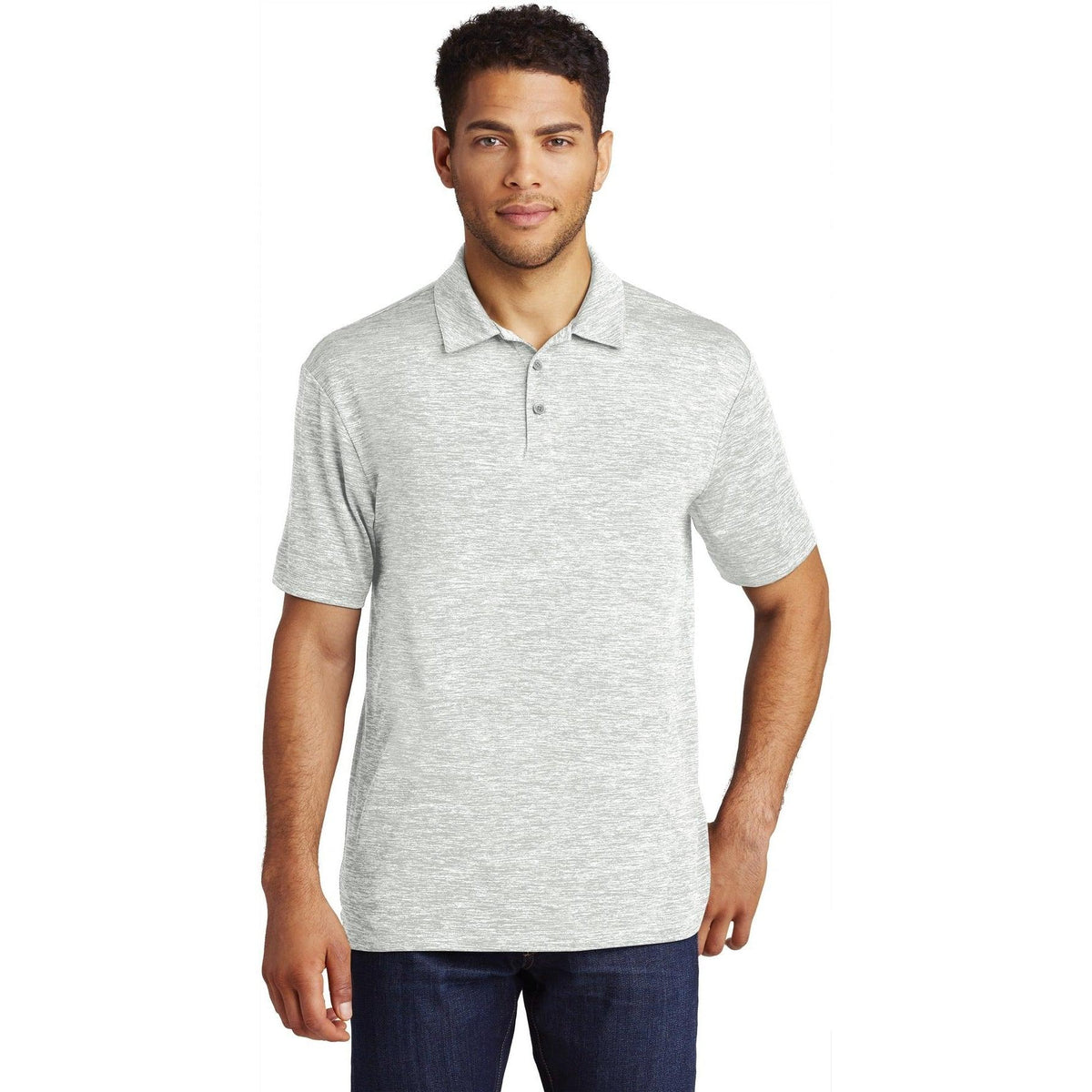 no-logo Sport-Tek PosiCharge Electric Heather Polo-Regular-Sport-Tek-Silver Electric-S-Thread Logic