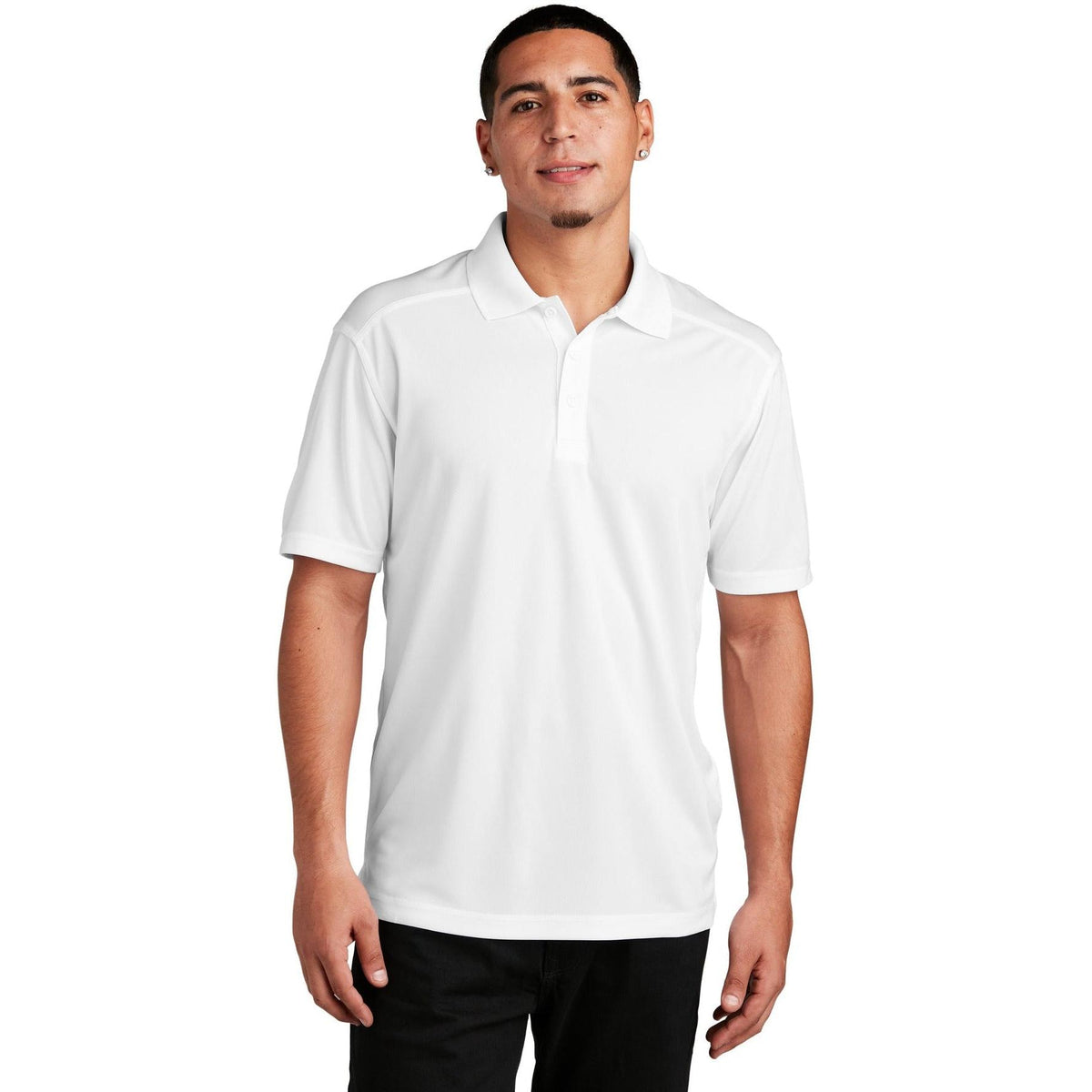 no-logo Sport-Tek PosiCharge Micro-Mesh Polo-Regular-Sport-Tek-White-S-Thread Logic