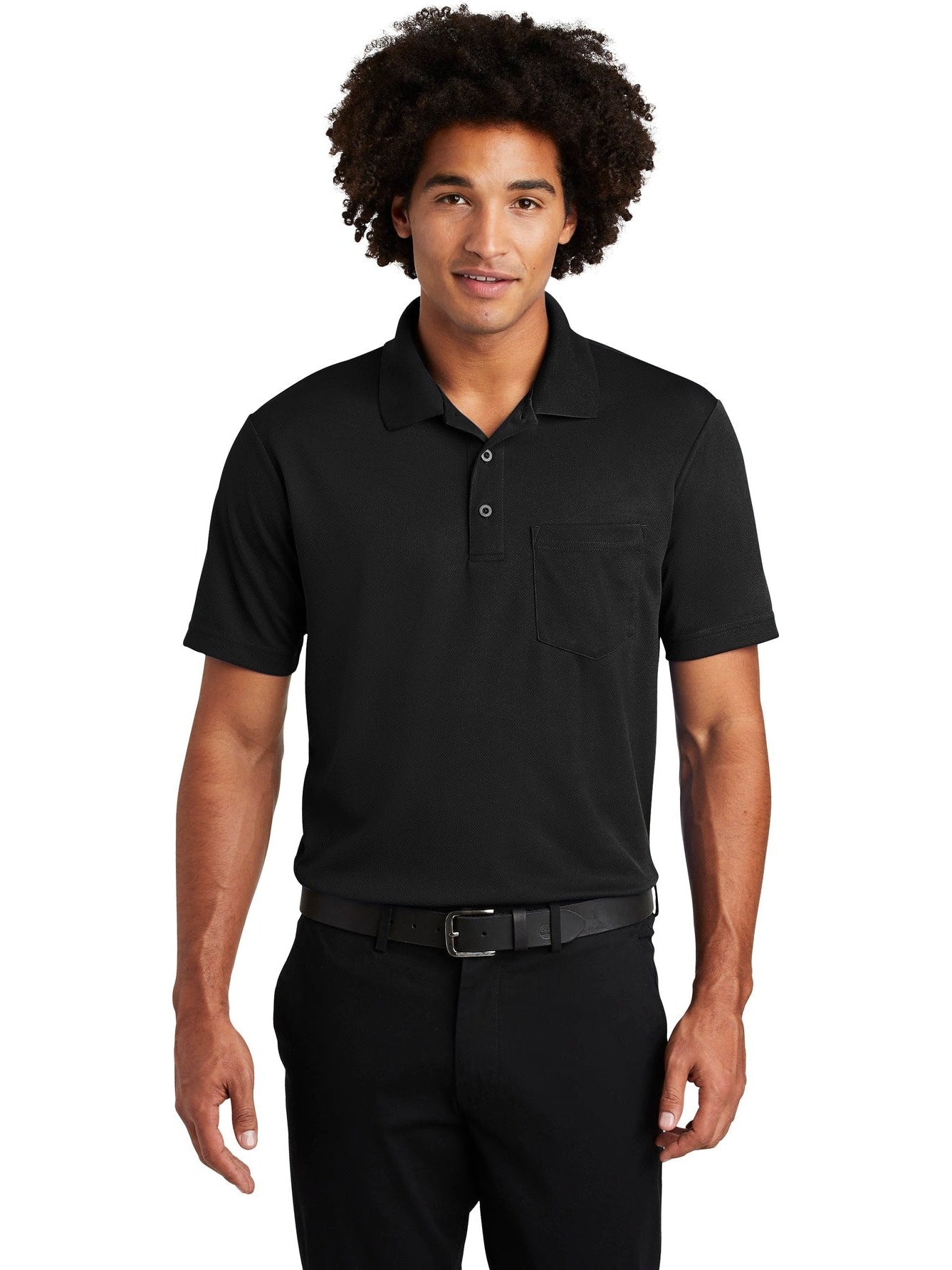 Sport-Tek PosiCharge RacerMesh Pocket Polo-Regular-Sport-Tek-Black-S-Thread Logic