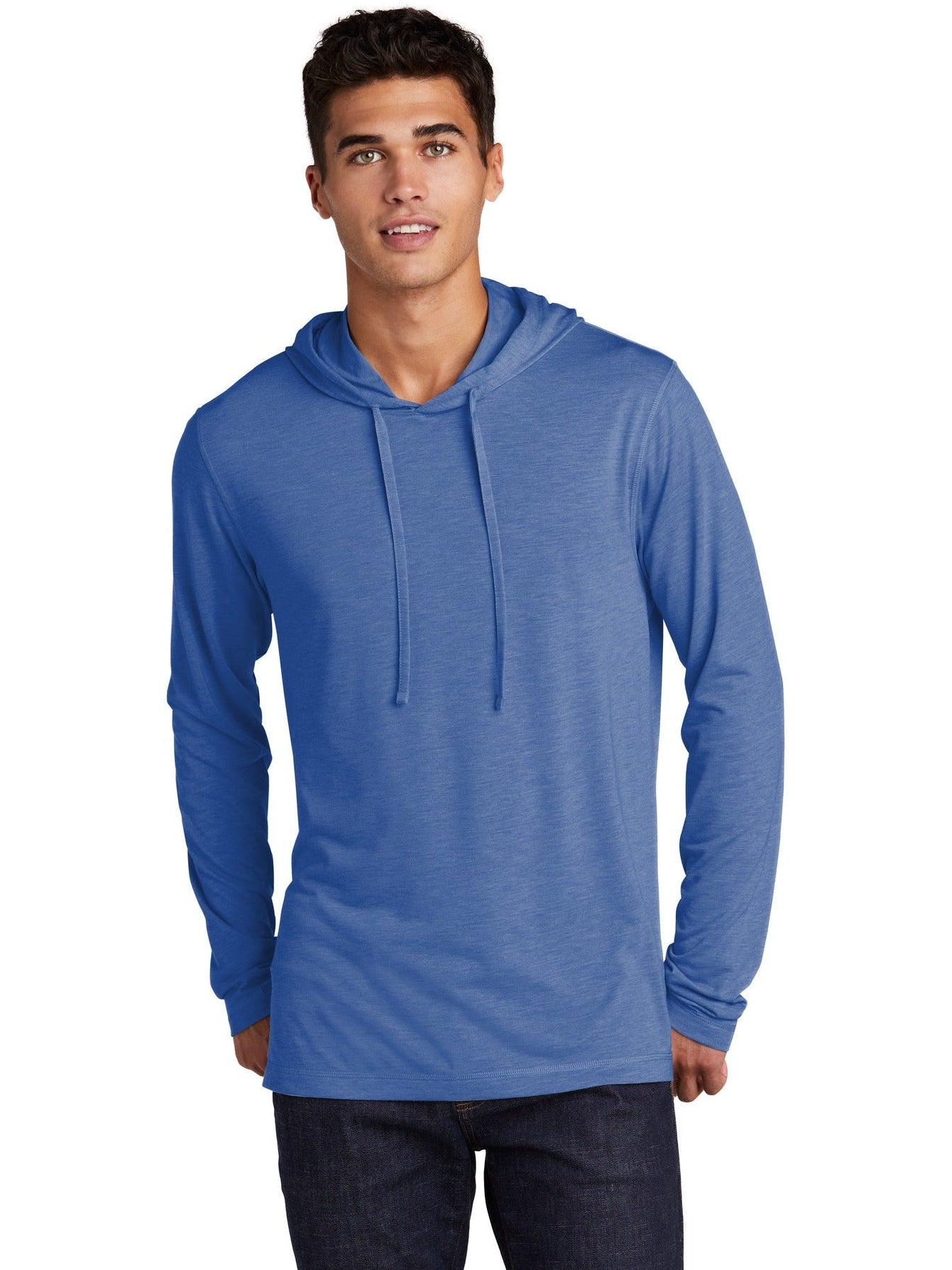Sport-Tek PosiCharge Tri-Blend Wicking Long Sleeve Hoodie-Regular-Sport-Tek-True Royal Heather-S-Thread Logic