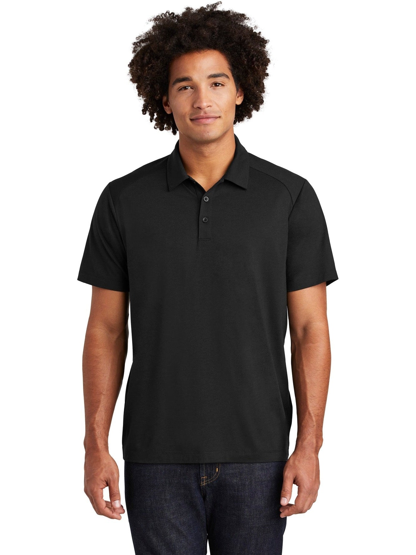 Sport-Tek PosiCharge Tri-Blend Wicking Polo-Regular-Sport-Tek-Black Triad Solid-S-Thread Logic