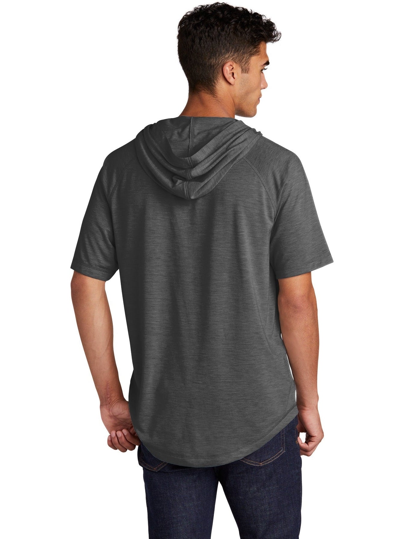 no-logo Sport-Tek PosiCharge Tri-Blend Wicking Short Sleeve Hoodie-Regular-Sport-Tek-Thread Logic