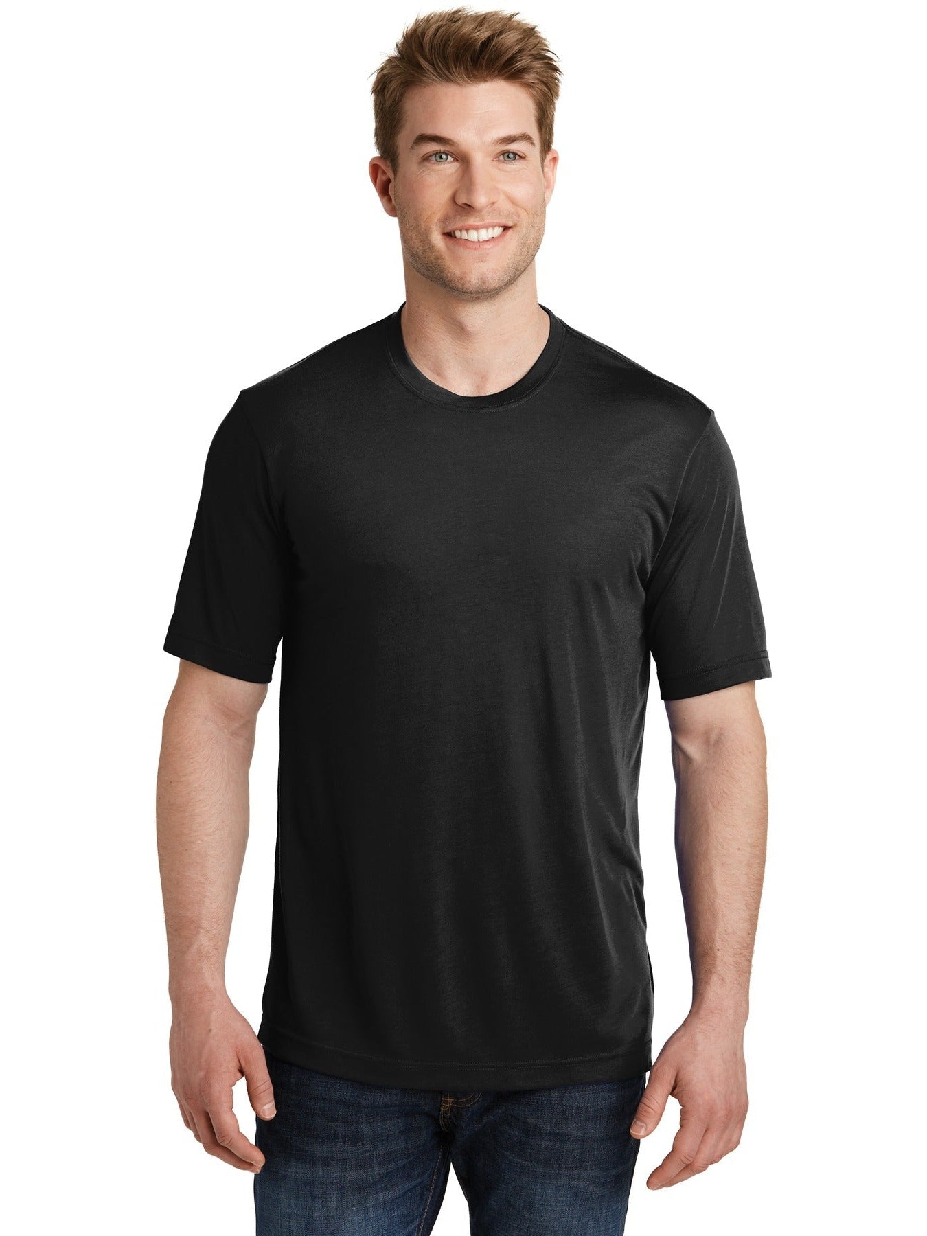 Sport-Tek Posicharge Competitor Cotton Touch Tee-Regular-Sport-Tek-Black-S-Thread Logic