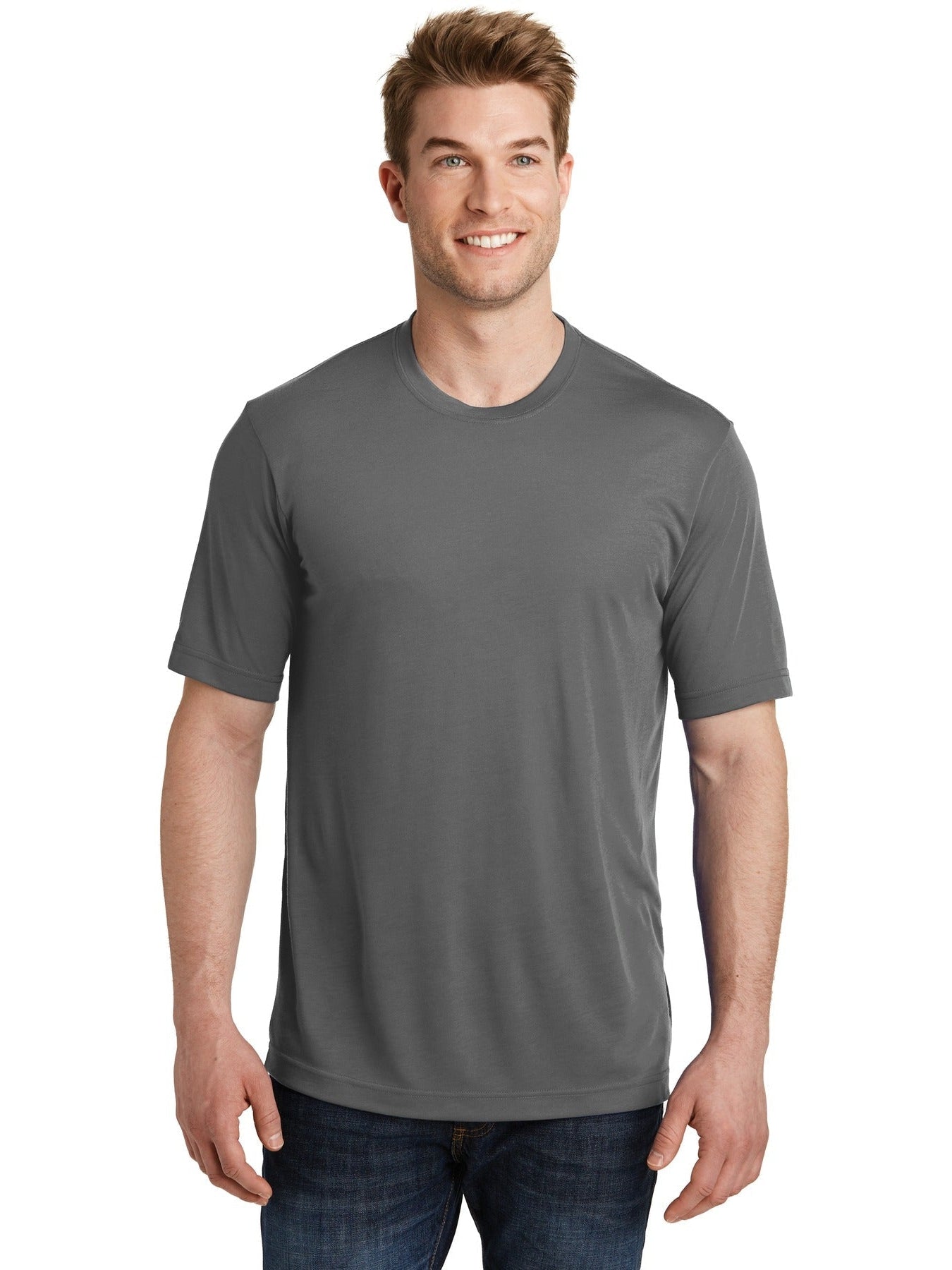 Sport-Tek Posicharge Competitor Cotton Touch Tee-Regular-Sport-Tek-Dark Smoke Grey-S-Thread Logic