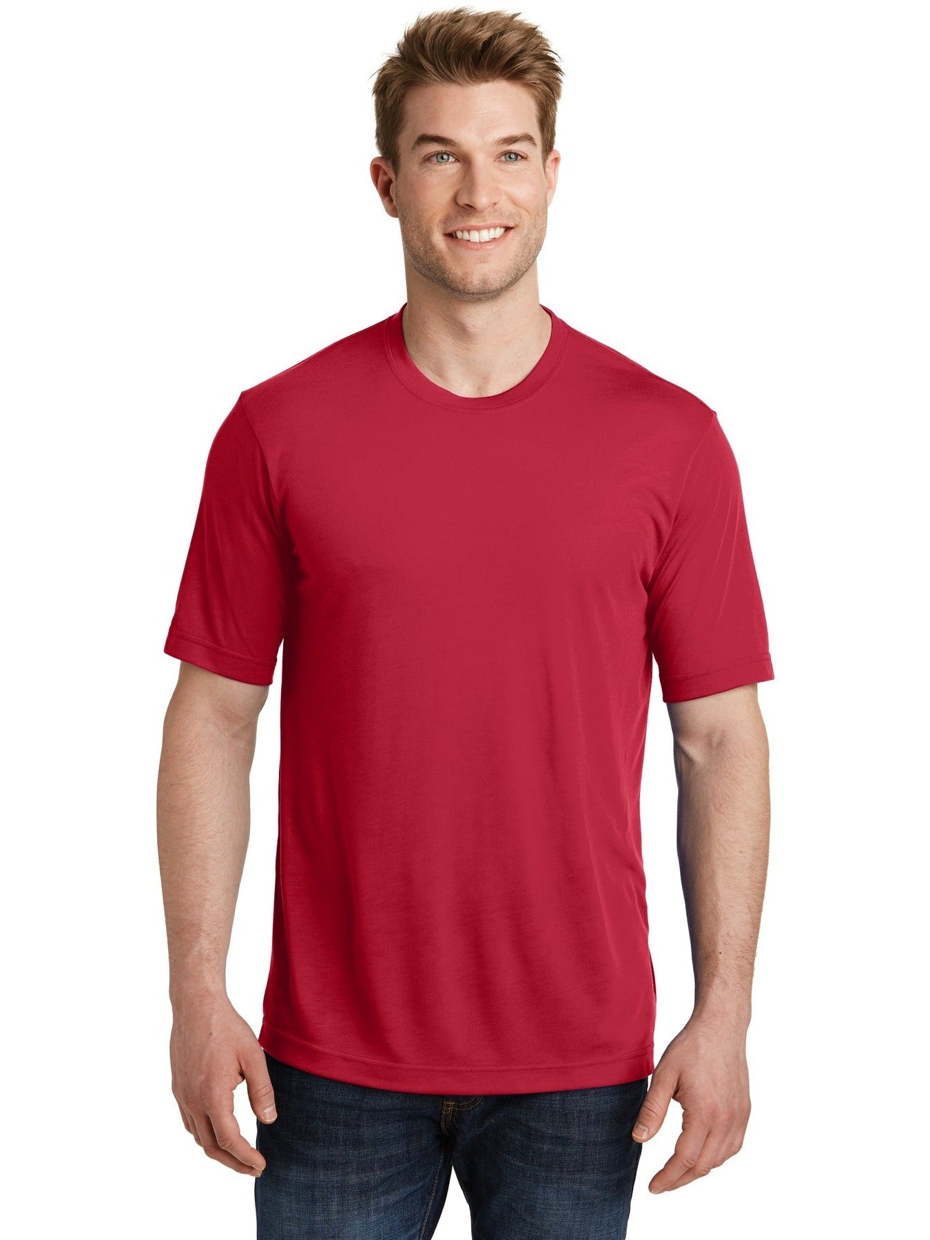 Sport-Tek Posicharge Competitor Cotton Touch Tee-Regular-Sport-Tek-Deep Red-S-Thread Logic