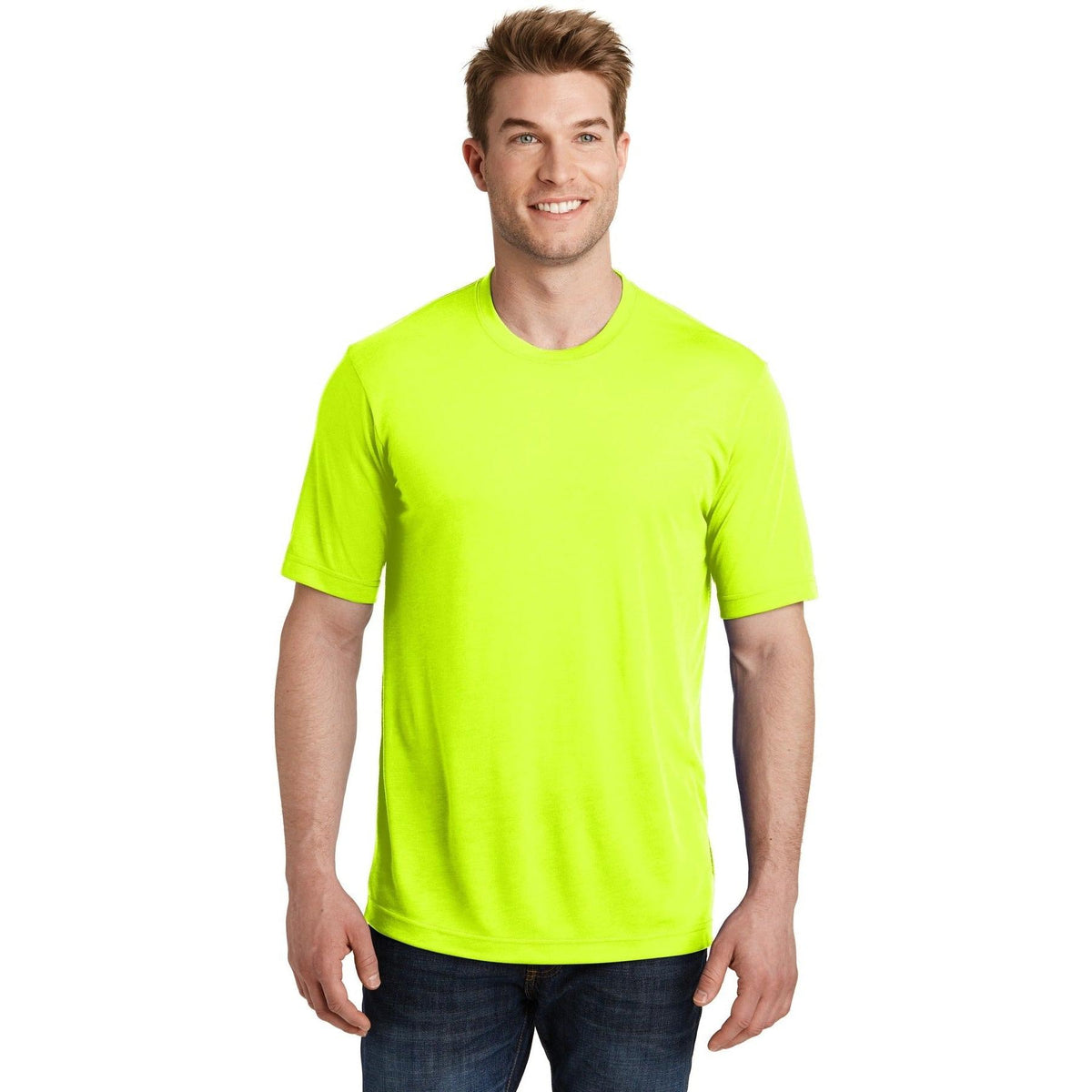 no-logo Sport-Tek Posicharge Competitor Cotton Touch Tee-Regular-Sport-Tek-Neon Yellow-S-Thread Logic