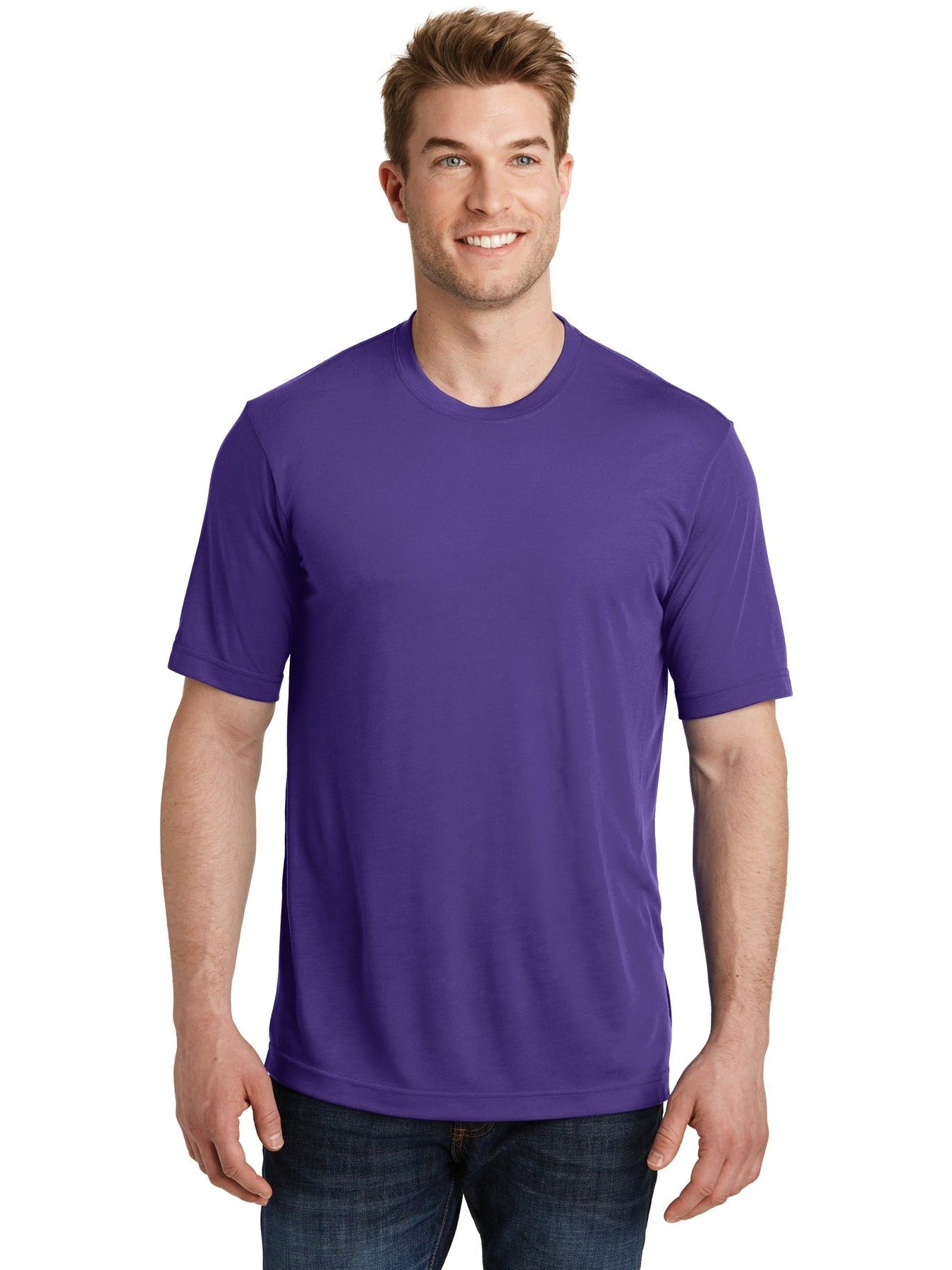 Sport-Tek Posicharge Competitor Cotton Touch Tee-Regular-Sport-Tek-Purple-S-Thread Logic