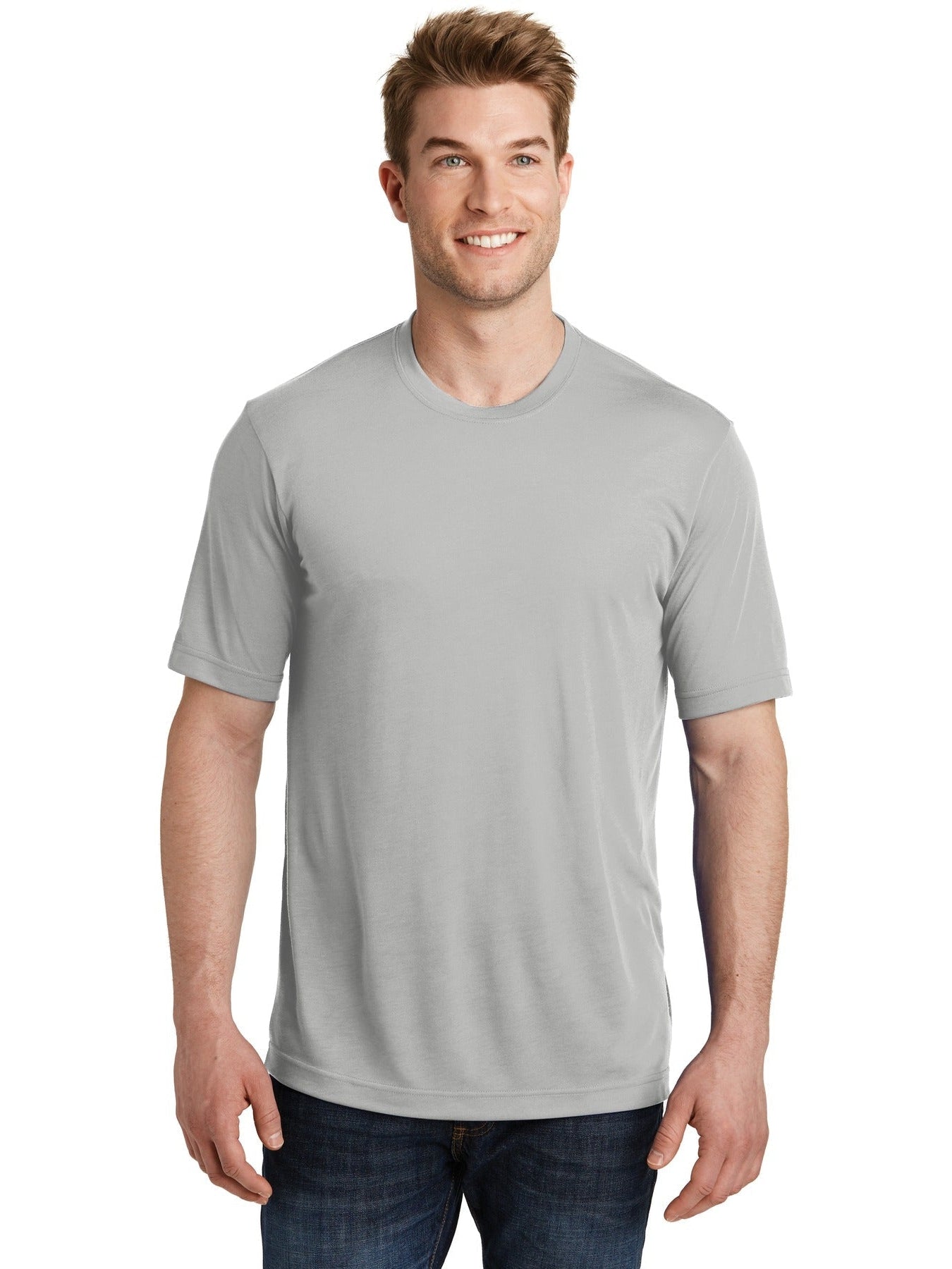Sport-Tek Posicharge Competitor Cotton Touch Tee-Regular-Sport-Tek-Silver-S-Thread Logic