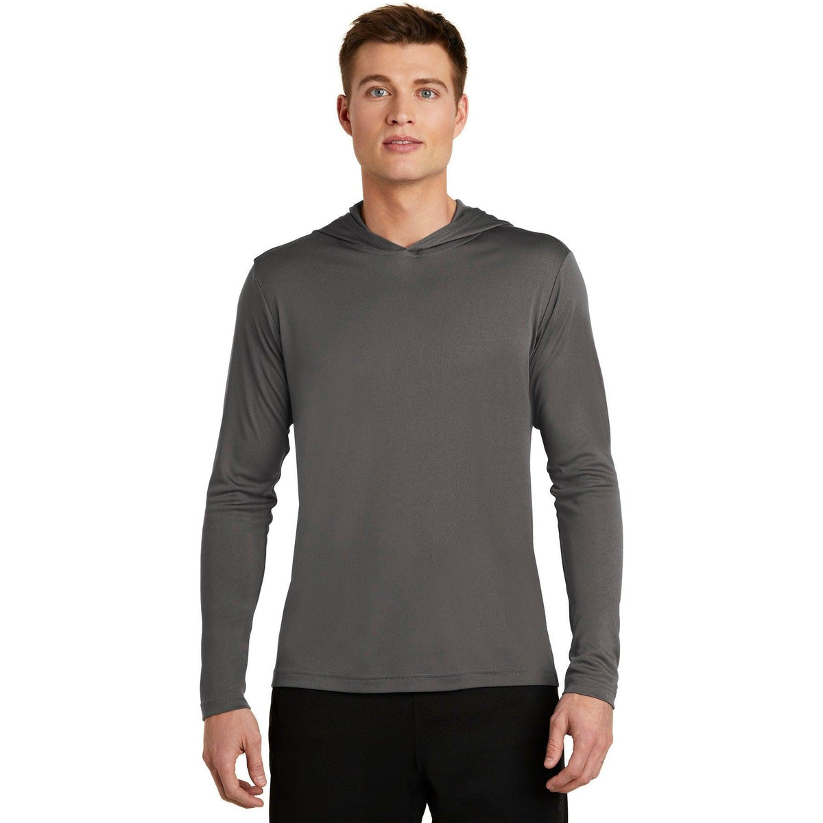no-logo Sport-Tek Posicharge Competitor Hooded Pullover-Regular-Sport-Tek-Iron Grey-S-Thread Logic