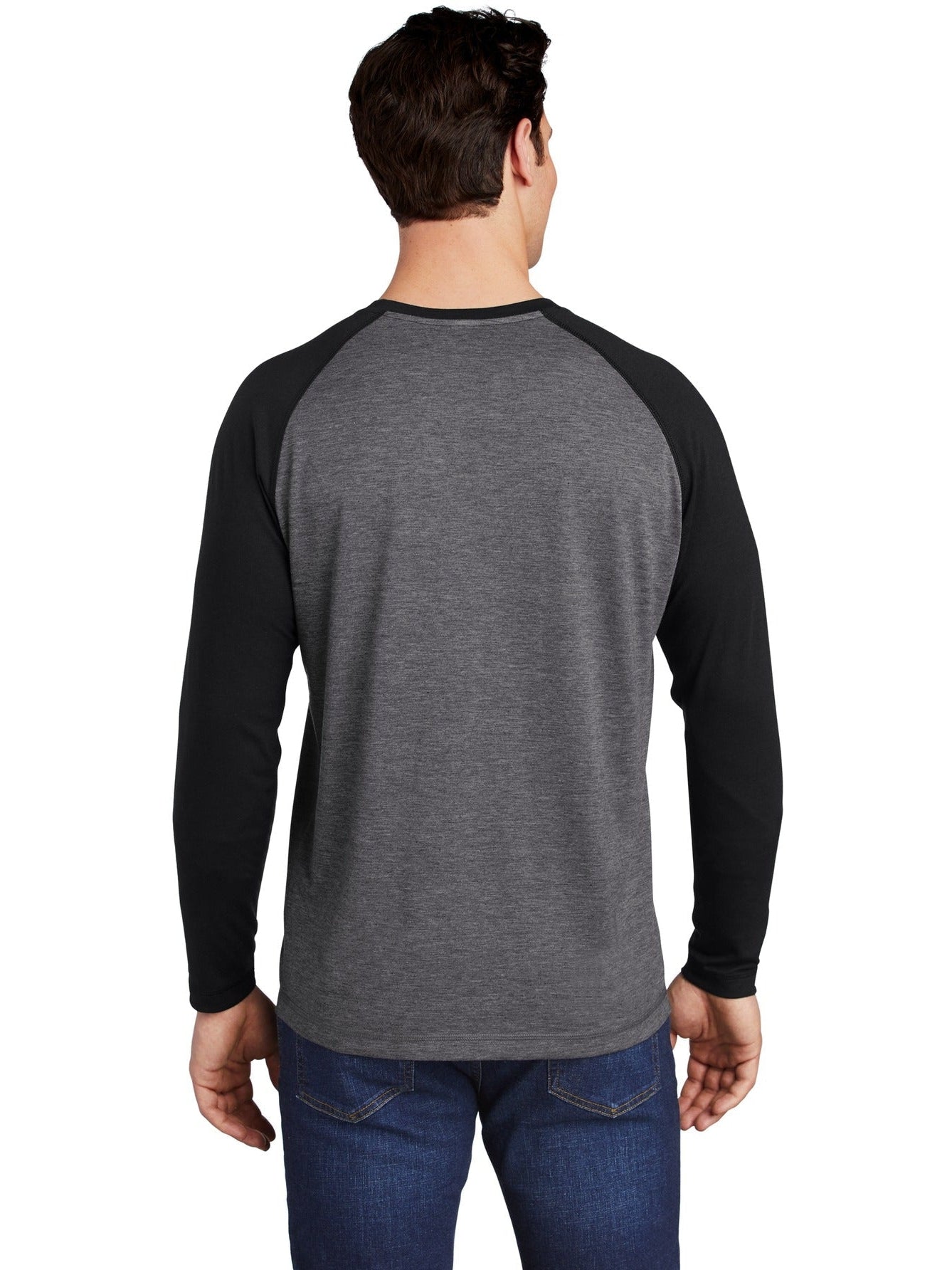 no-logo Sport-Tek Posicharge Long Sleeve Tri-Blend Wicking Raglan Tee-Regular-Sport-Tek-Thread Logic