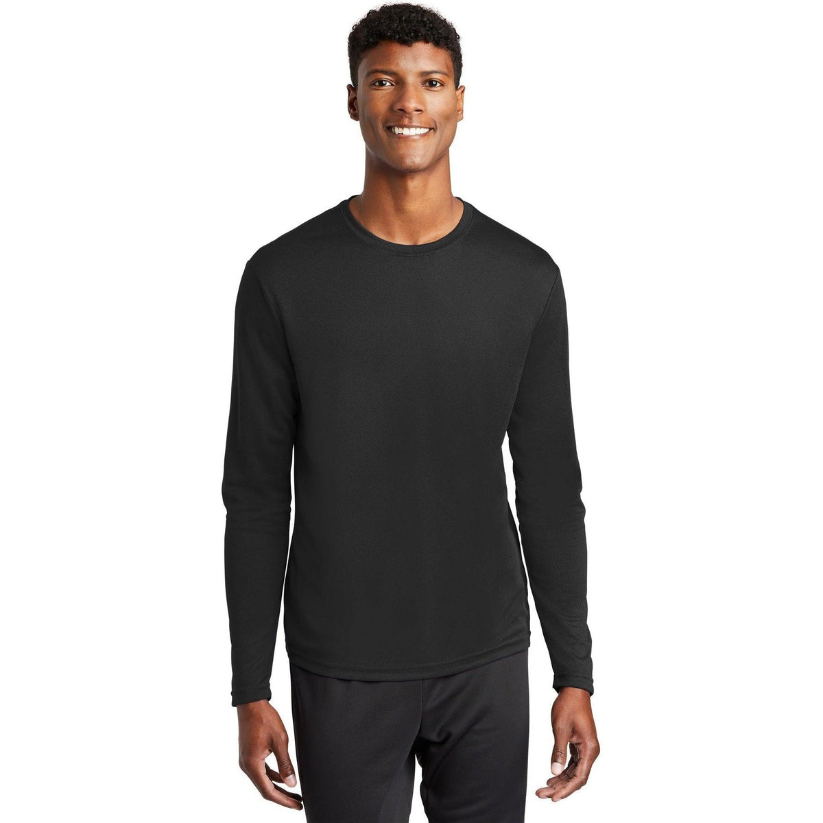 no-logo Sport-Tek Posicharge Racermesh Long Sleeve Tee-Regular-Sport-Tek-Black-S-Thread Logic