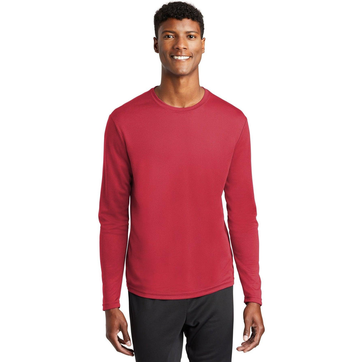 no-logo Sport-Tek Posicharge Racermesh Long Sleeve Tee-Regular-Sport-Tek-True Red-S-Thread Logic