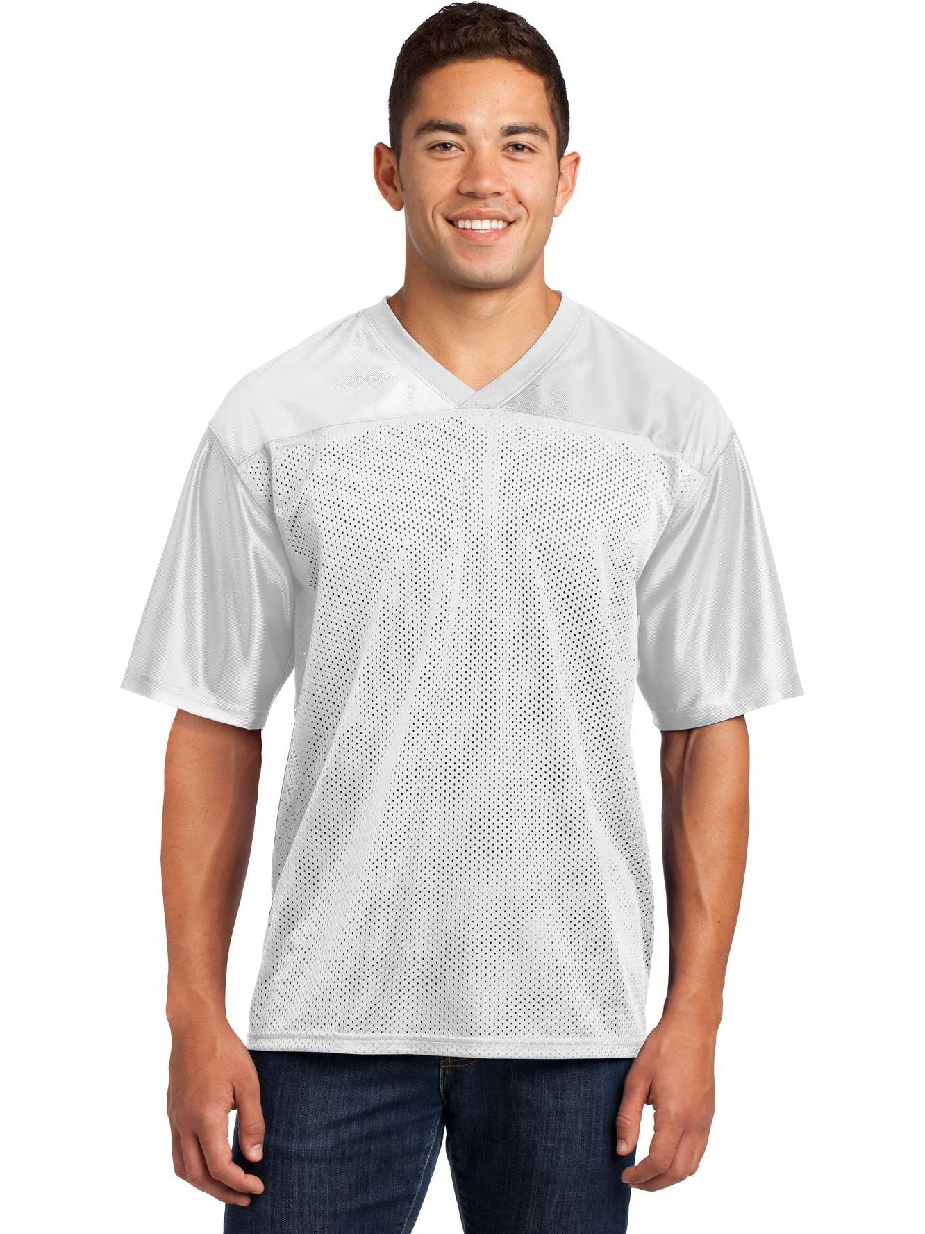 Sport-Tek Posicharge Replica Jersey-Regular-Sport-Tek-White-S-Thread Logic