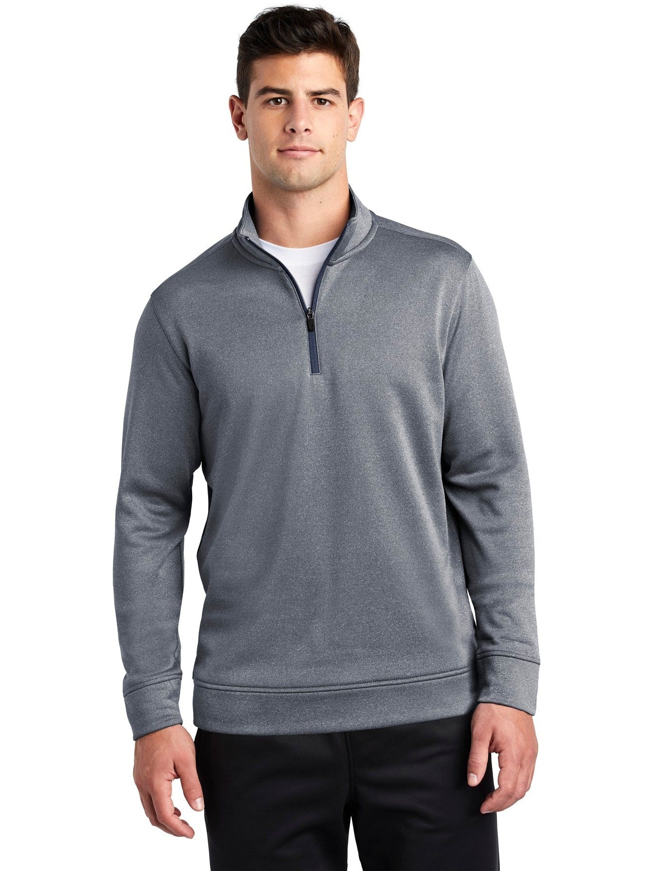 Sport-Tek Posicharge Sport-Wick Heather Fleece 1/4-Zip Pullover-Regular-Sport-Tek-True Navy Heather-S-Thread Logic