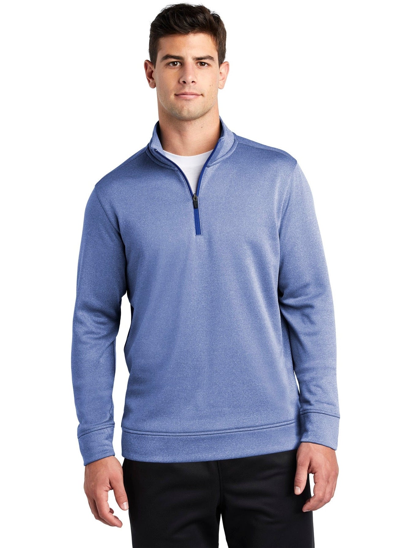Sport-Tek Posicharge Sport-Wick Heather Fleece 1/4-Zip Pullover-Regular-Sport-Tek-True Royal Heather-S-Thread Logic