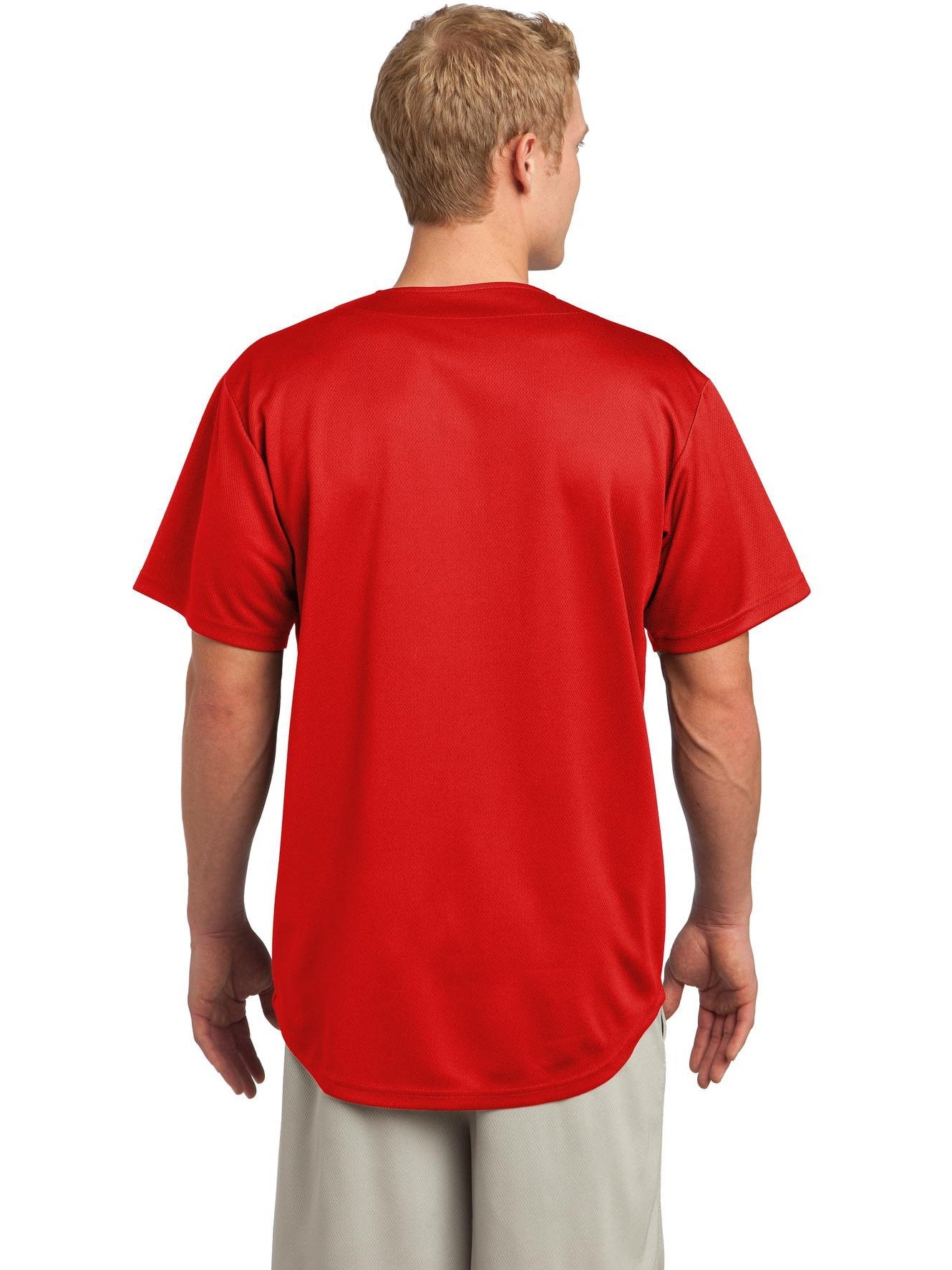 no-logo Sport-Tek Posicharge Tough Mesh Full-Button Jersey-Regular-Sport-Tek-Thread Logic