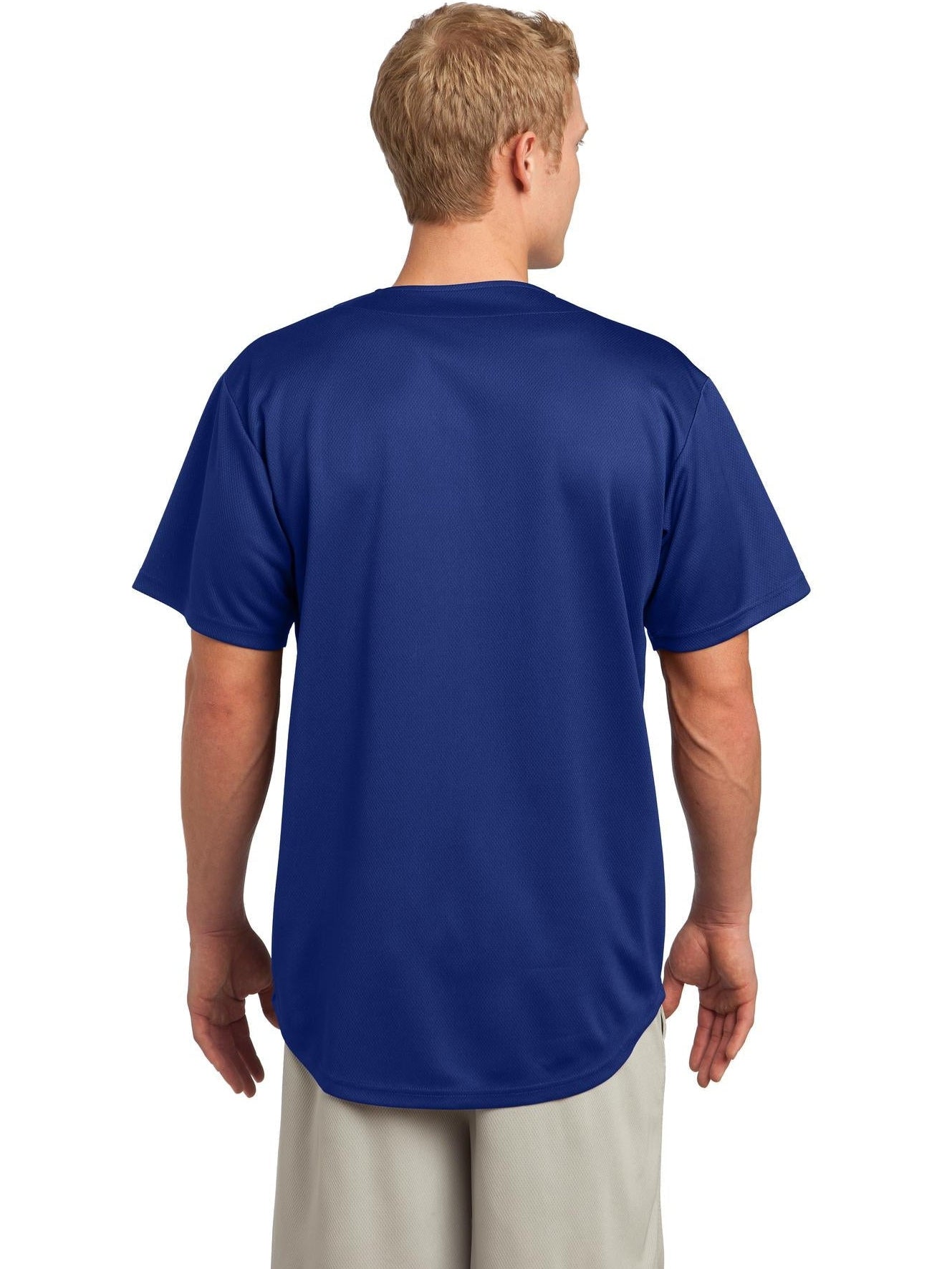 no-logo Sport-Tek Posicharge Tough Mesh Full-Button Jersey-Regular-Sport-Tek-Thread Logic