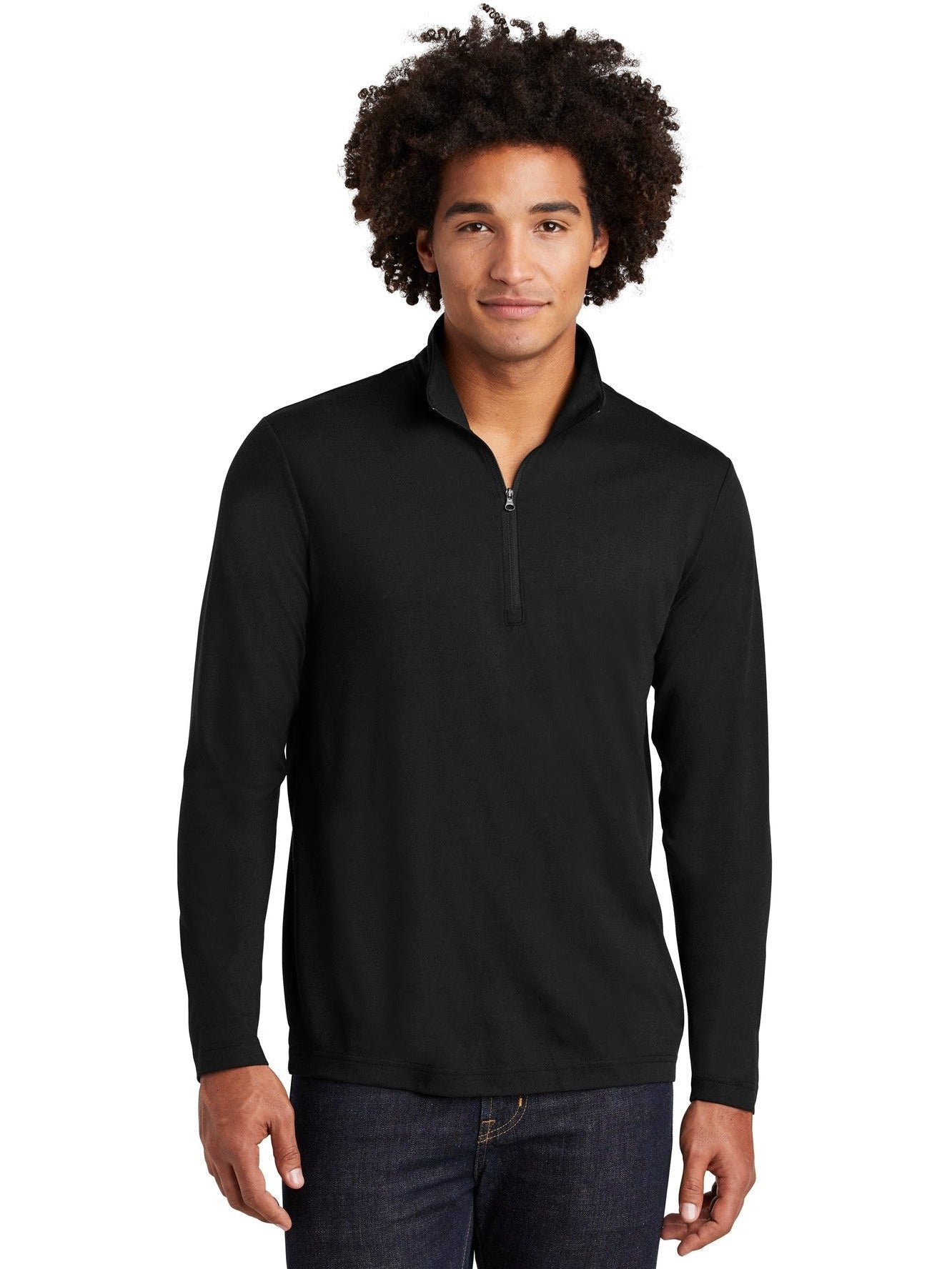 Sport-Tek Posicharge Tri-Blend Wicking 1/4-Zip Pullover-Regular-Sport-Tek-Black Triad Solid-S-Thread Logic