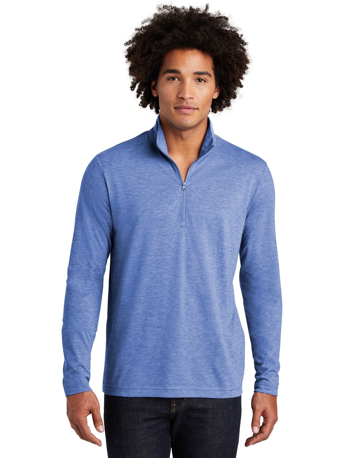 Sport-Tek Posicharge Tri-Blend Wicking 1/4-Zip Pullover-Regular-Sport-Tek-True Royal Heather-S-Thread Logic