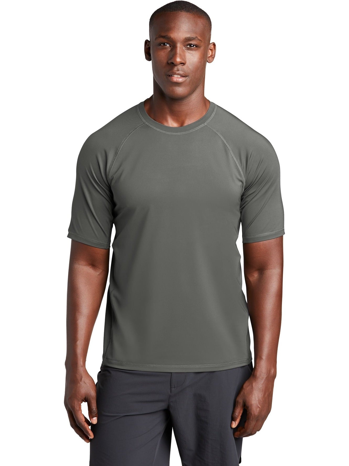 Sport-Tek Rashguard Tee-Regular-Sport-Tek-Dark Smoke Grey-S-Thread Logic