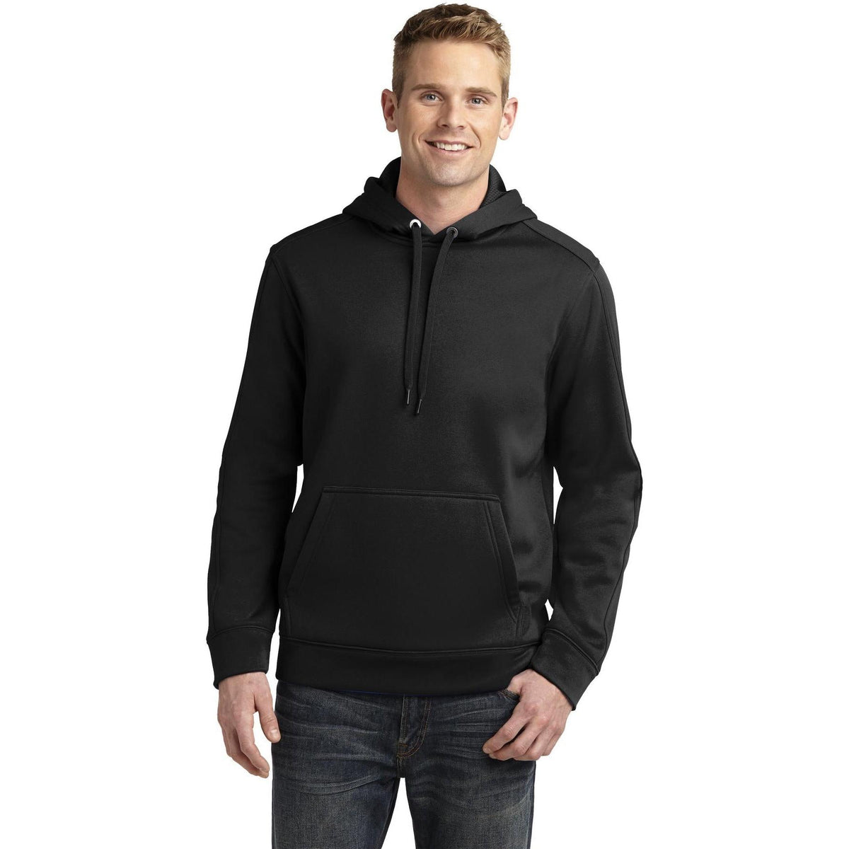 logo-left Sport-Tek Repel Hooded Pullover-Hoodies-Sport-Tek-Black-S-Thread Logic