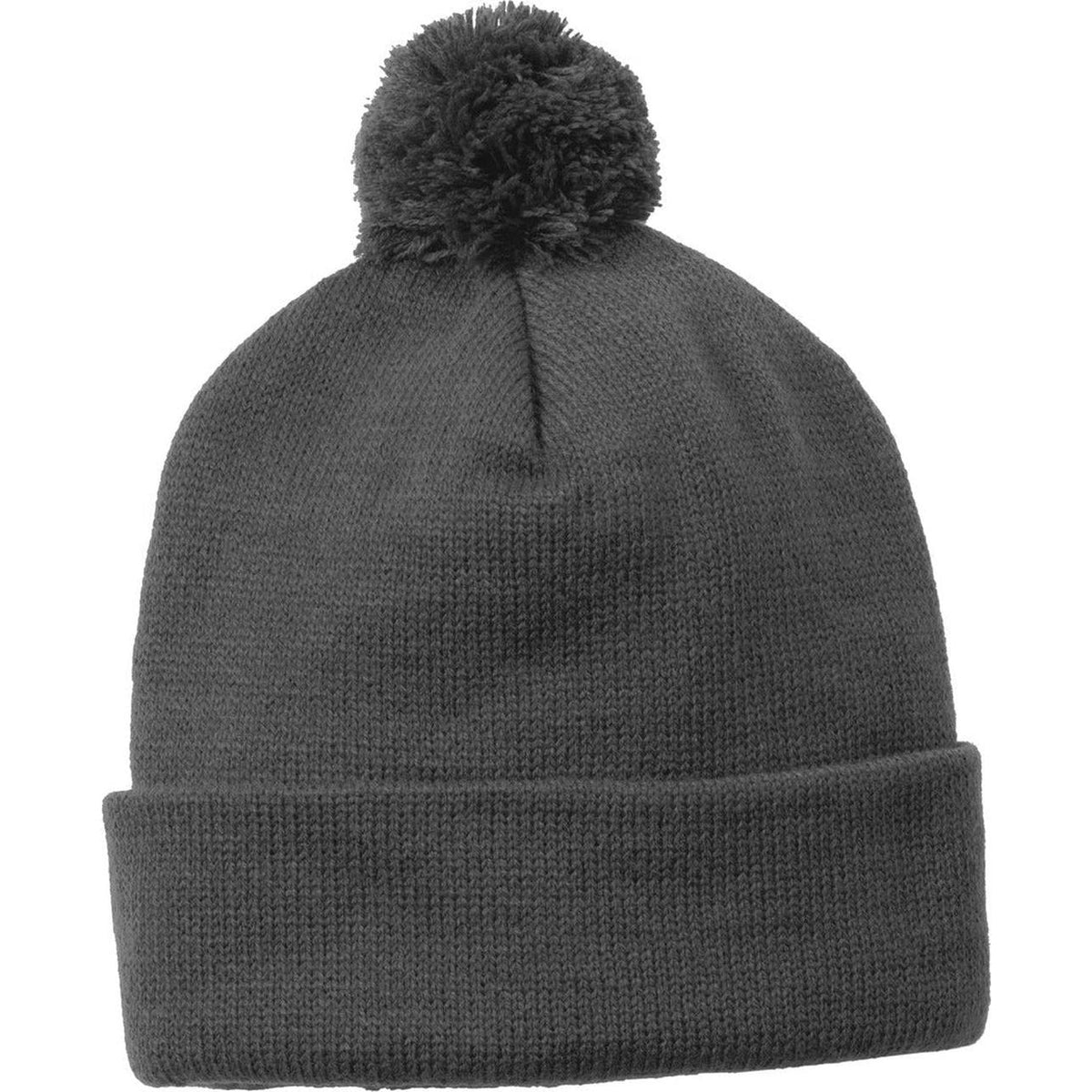 no-logo Sport-Tek Solid Pom Pom Beanie