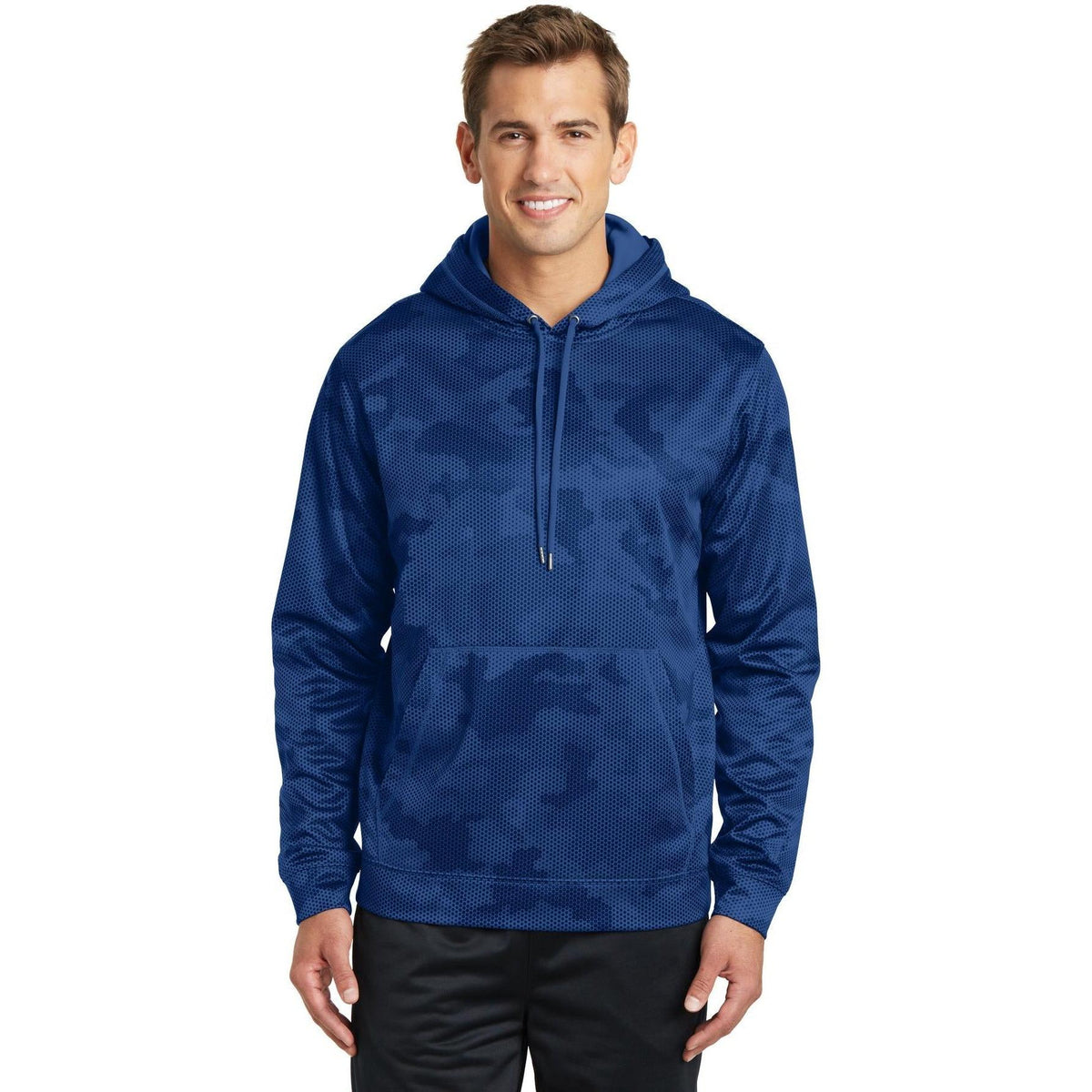 no-logo Sport-Tek Sport-Wick Camohex Fleece Hooded Pullover-Regular-Sport-Tek-True Royal-S-Thread Logic