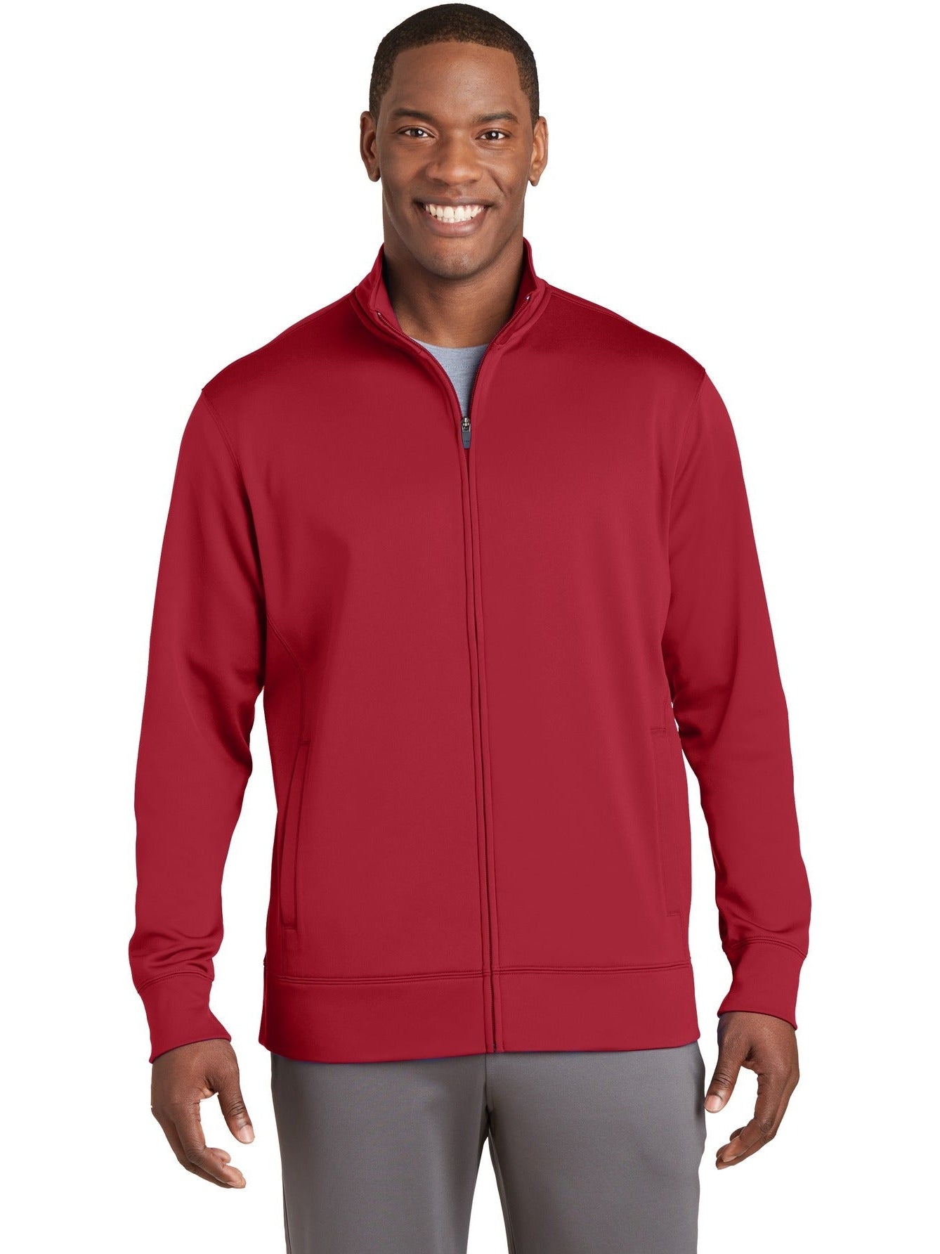 Sport-Tek Sport-Wick Fleece Full-Zip Jacket-Regular-Sport-Tek-Deep Red-S-Thread Logic
