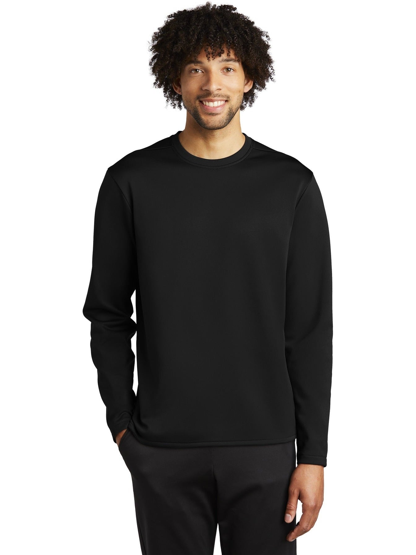 No-Logo CLOSEOUT - Sport-Tek Sport-Wick Fleece Pullover Crew-Crewnecks-Sport-Tek-Black-S-Thread Logic