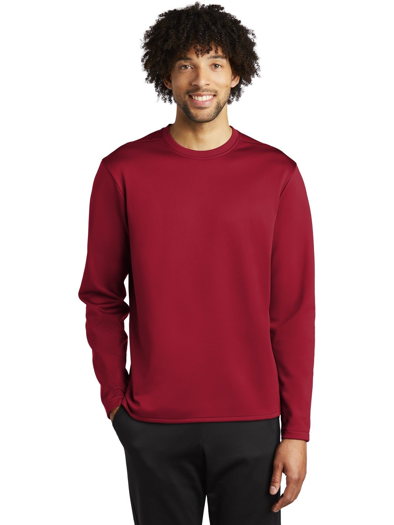Sport-Tek Sport-Wick Fleece Pullover Crew-Regular-Sport-Tek-Deep Red-S-Thread Logic