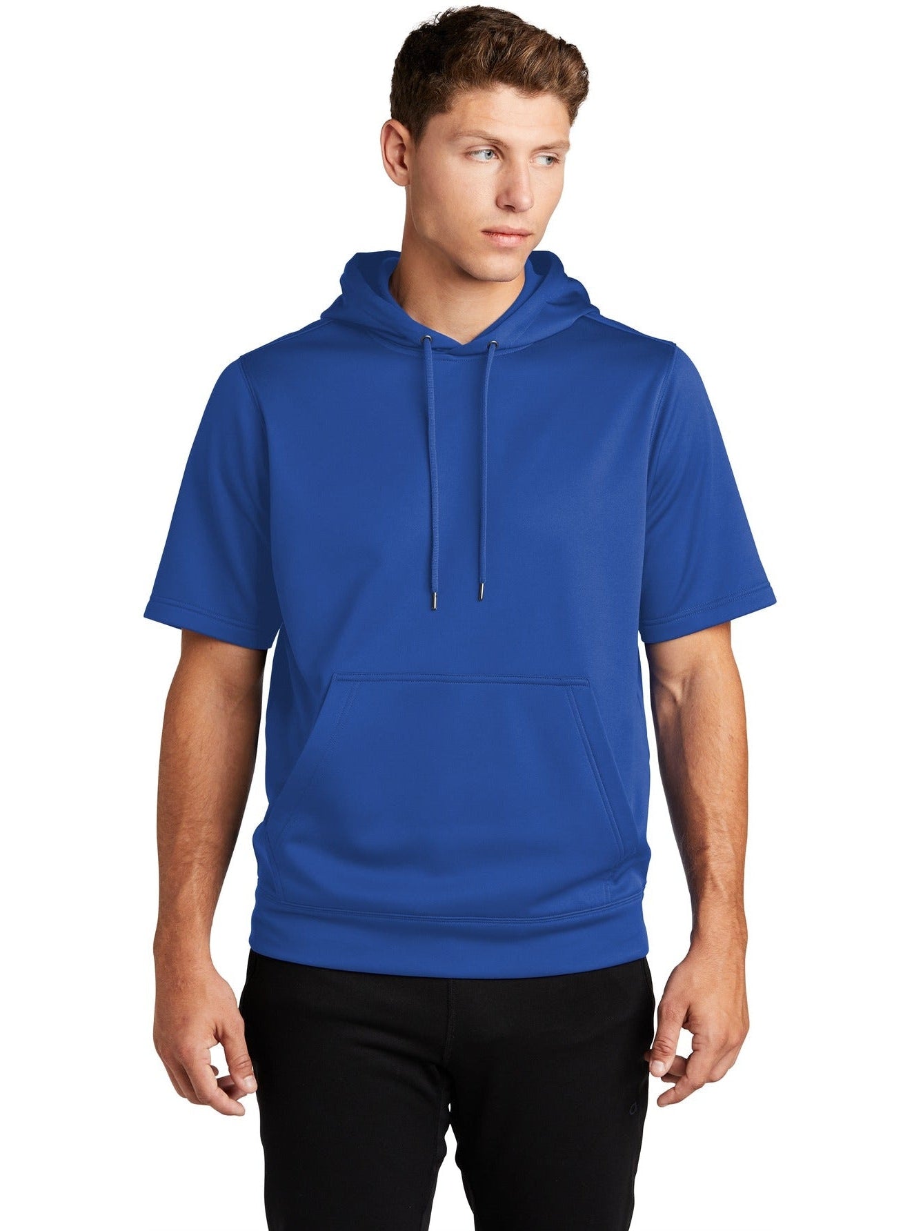 Sport-Tek Sport-Wick Fleece Short Sleeve Hooded Pullover-Regular-Sport-Tek-True Royal-S-Thread Logic
