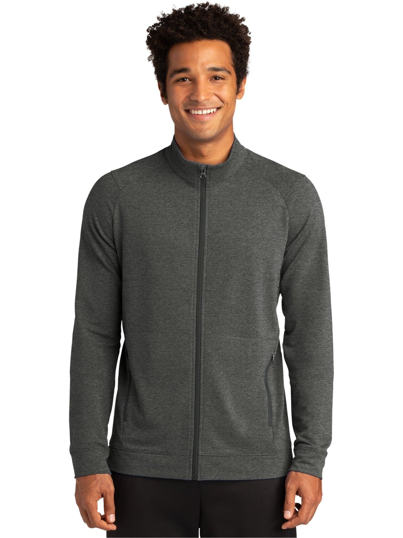 Sport-Tek Sport-Wick Flex Fleece Full-Zip-Regular-Sport-Tek-Dark Grey Heather-S-Thread Logic