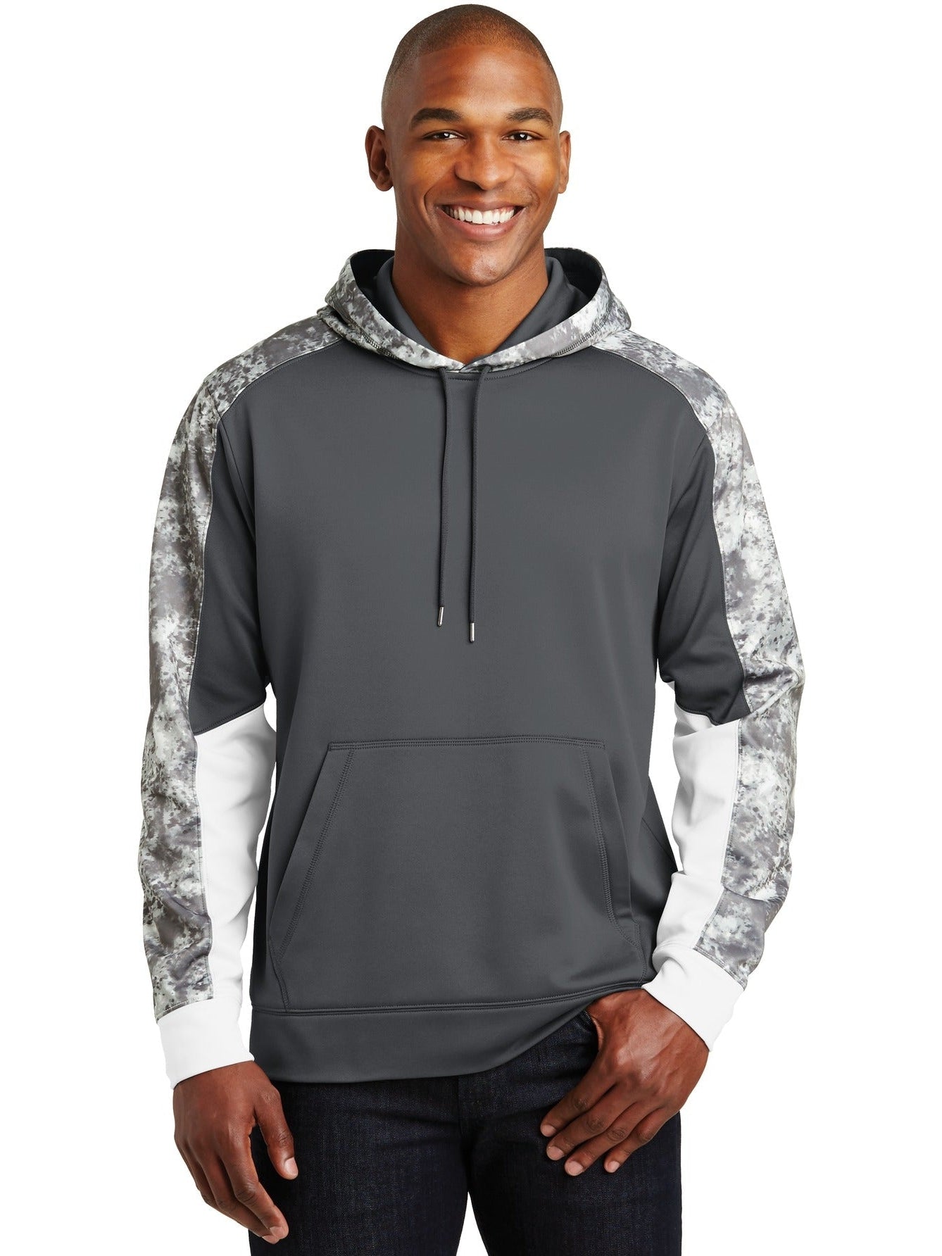 Sport-Tek Sport-Wick Mineral Freeze Fleece Colorblock Hooded Pullover-Regular-Sport-Tek-Dark Smoke Grey/Dark Smoke Grey-S-Thread Logic