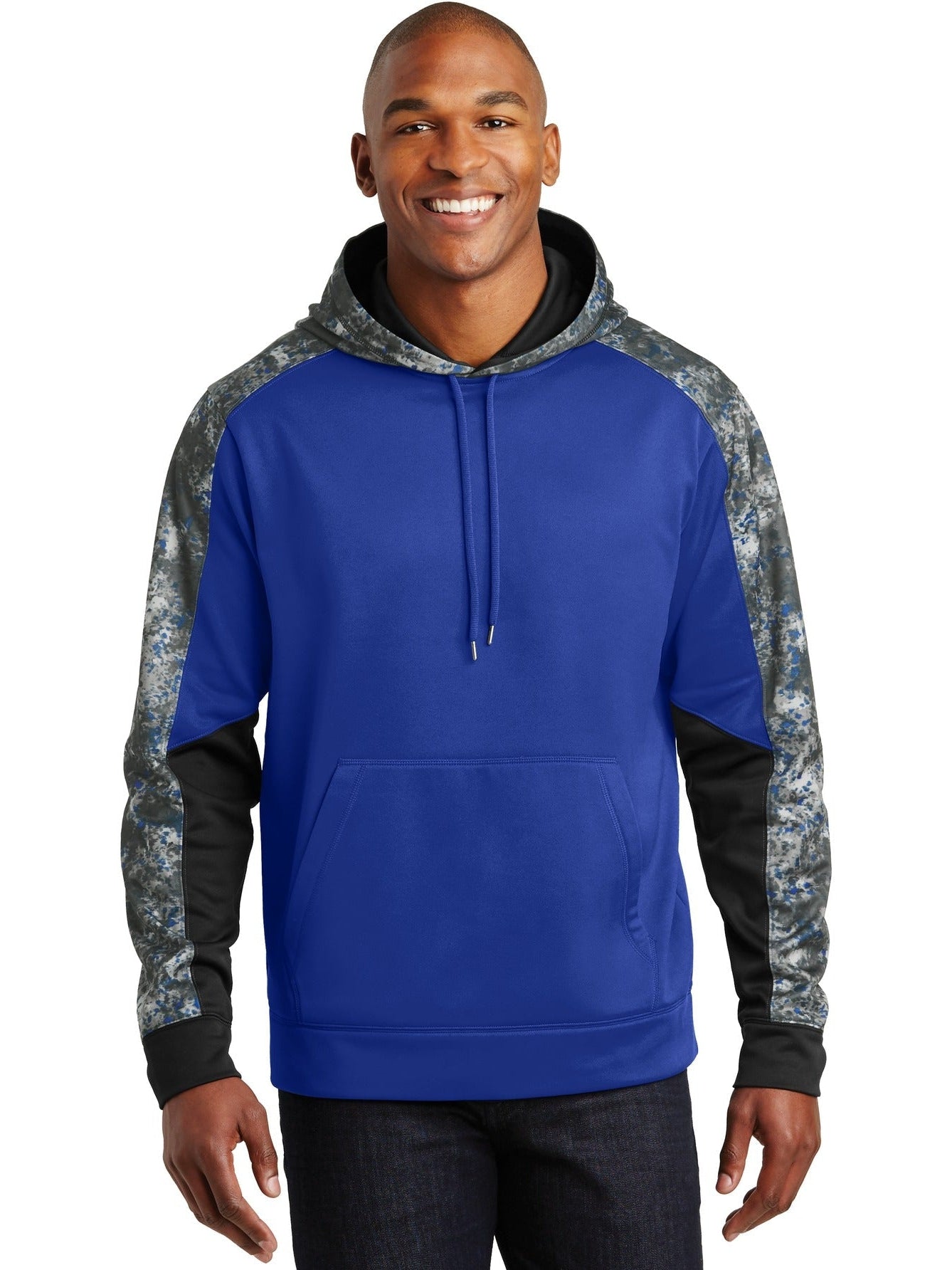 Sport-Tek Sport-Wick Mineral Freeze Fleece Colorblock Hooded Pullover-Regular-Sport-Tek-True Royal/True Royal-S-Thread Logic