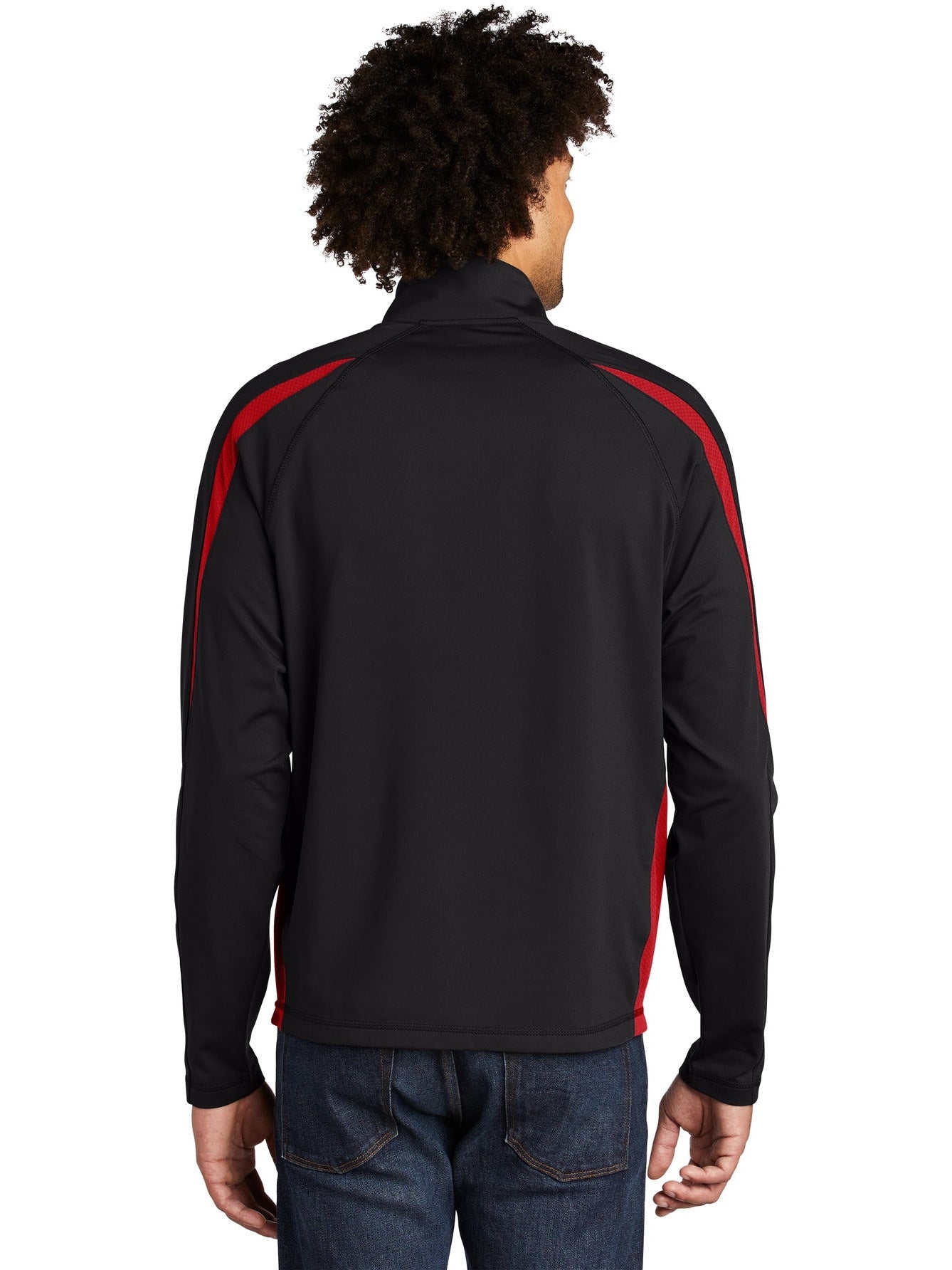 no-logo Sport-Tek Sport-Wick Stretch 1/2 Zip Colorblock-Regular-Sport-Tek-Thread Logic